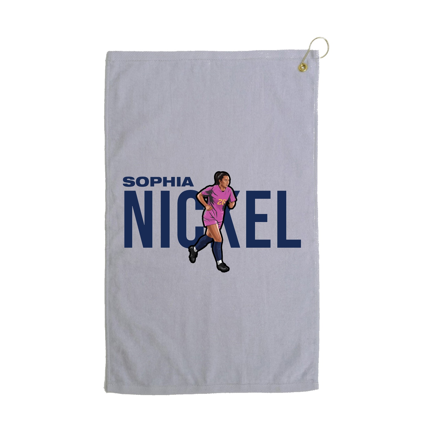 Golf Towel — Player Name in Grey
