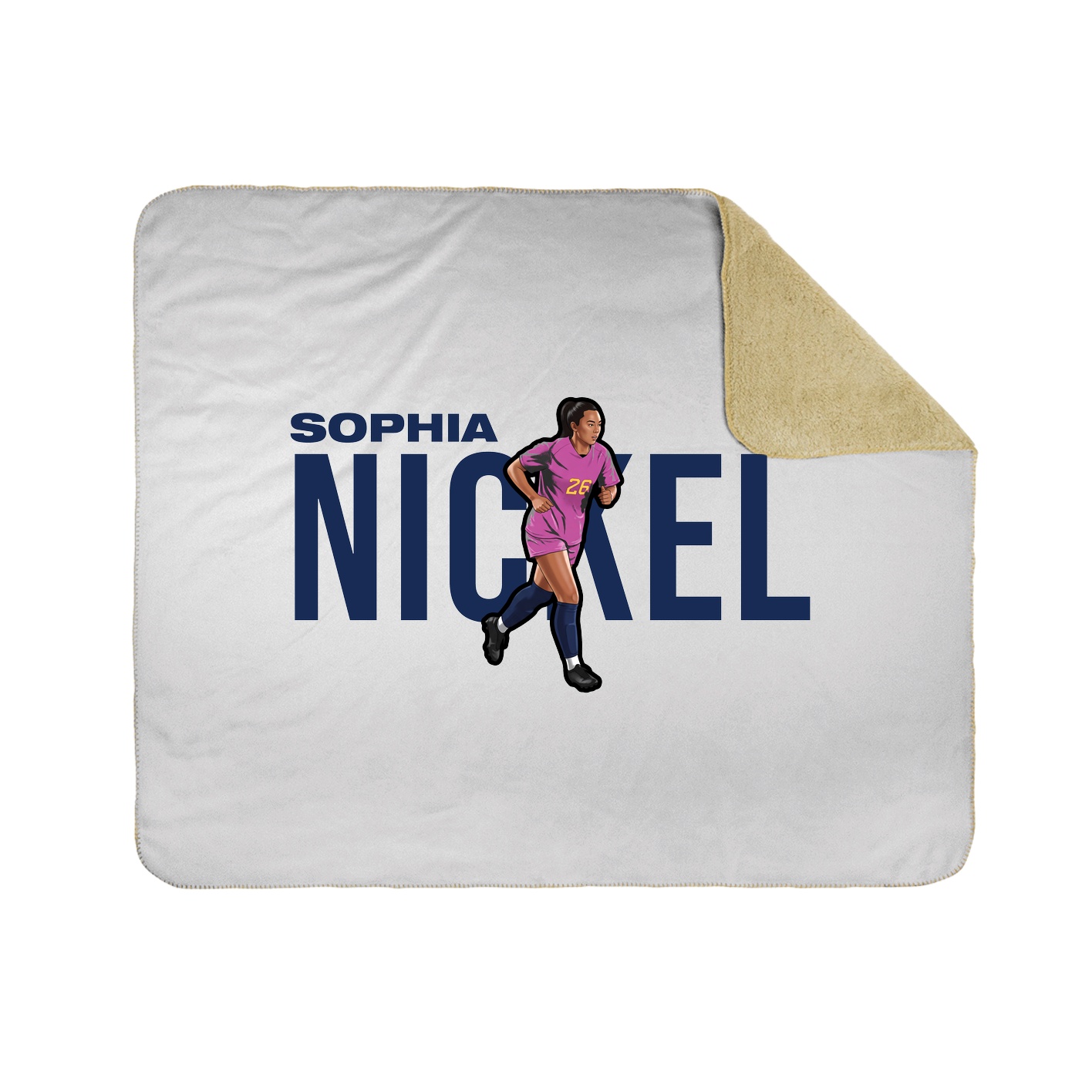 Throw Blanket — Player Name in White