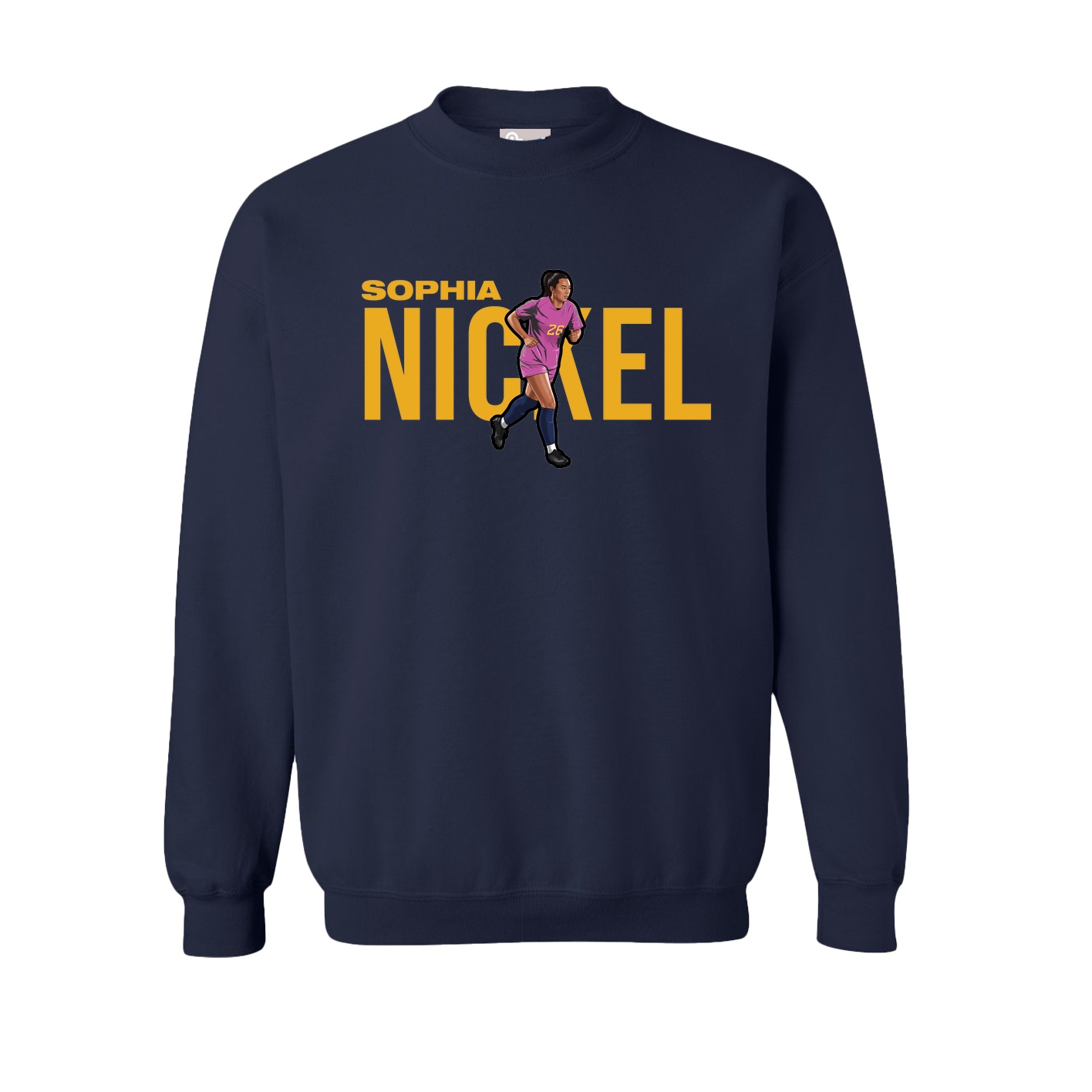 Fleece Crew — Player Name in Navy