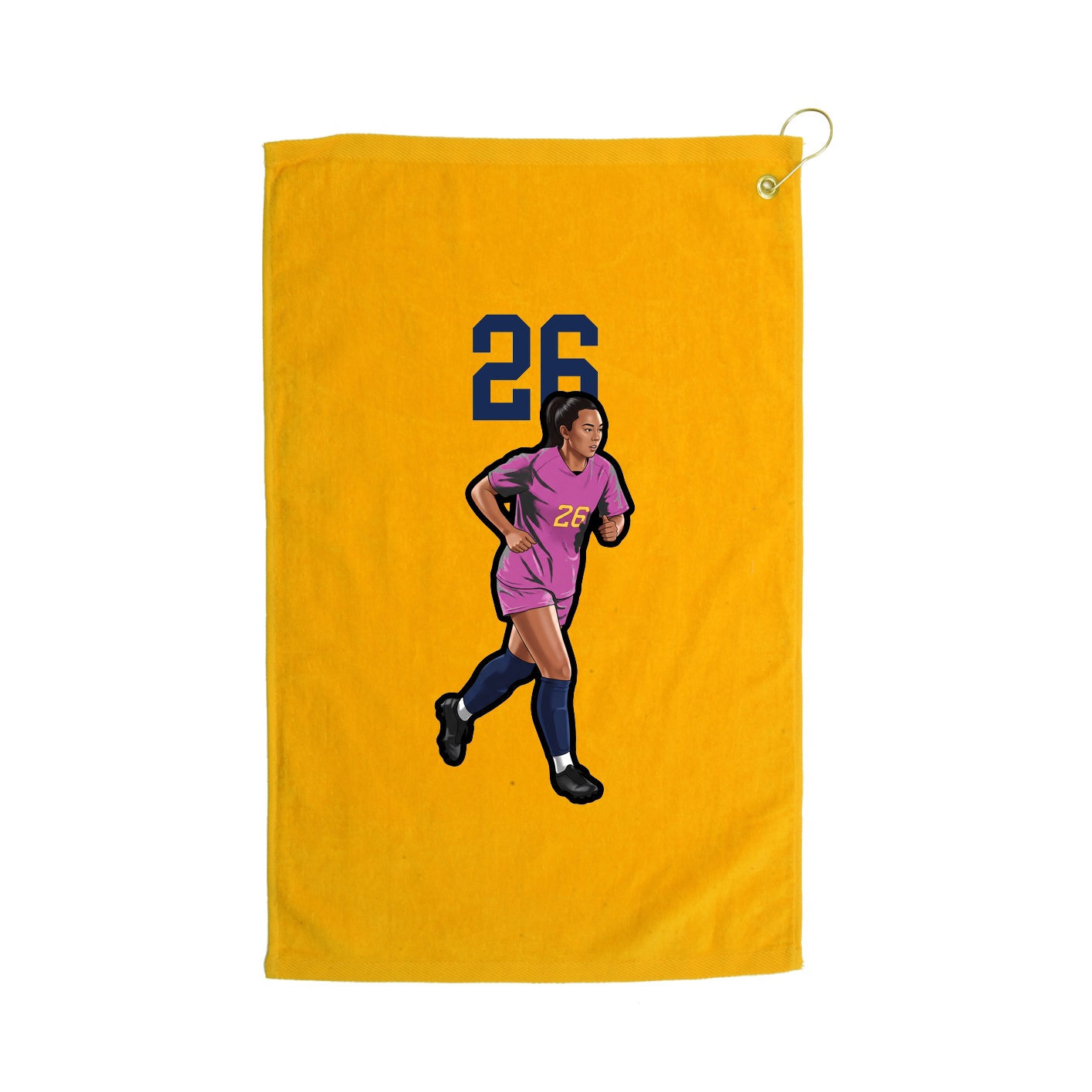 Golf Towel — Number Top in Gold