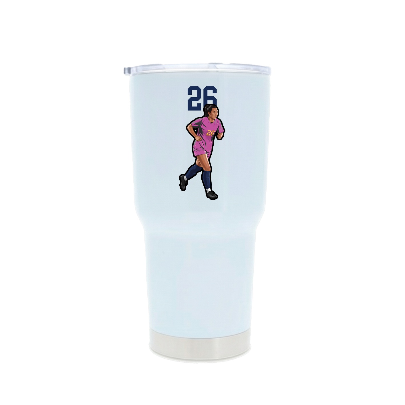 30oz Stainless Steel Tumbler — Number Top in White
