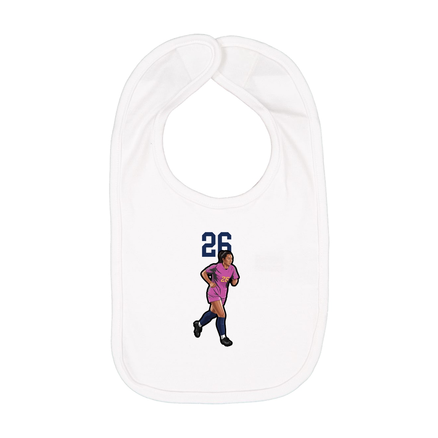 Infant Bib — Number Top in White