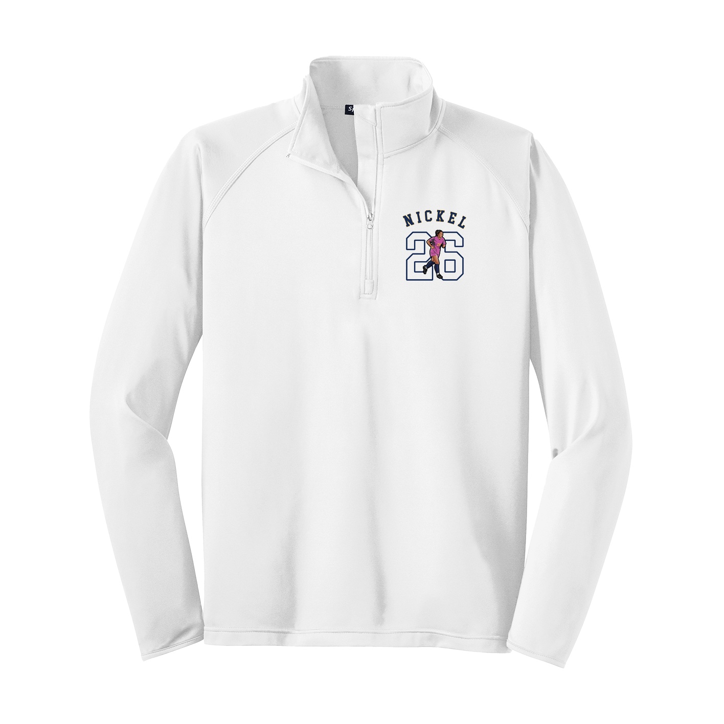 Q-Zip Pullover — Shirsey Arch in White