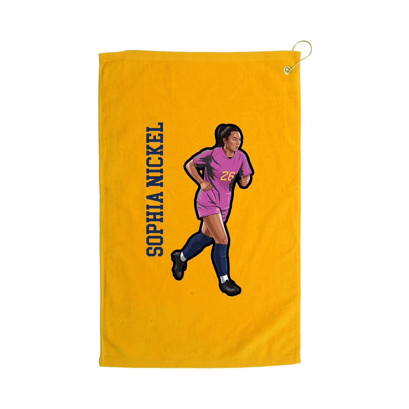 Golf Towel — Name Vertical in Gold
