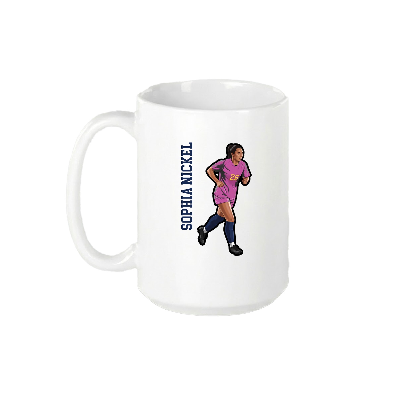 15oz Coffee Mug — Name Vertical in White