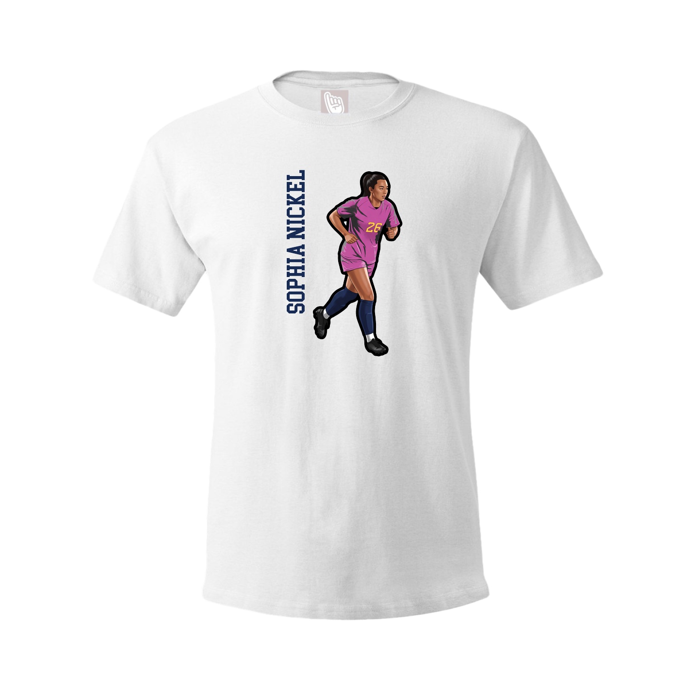 Tee — Name Vertical in White