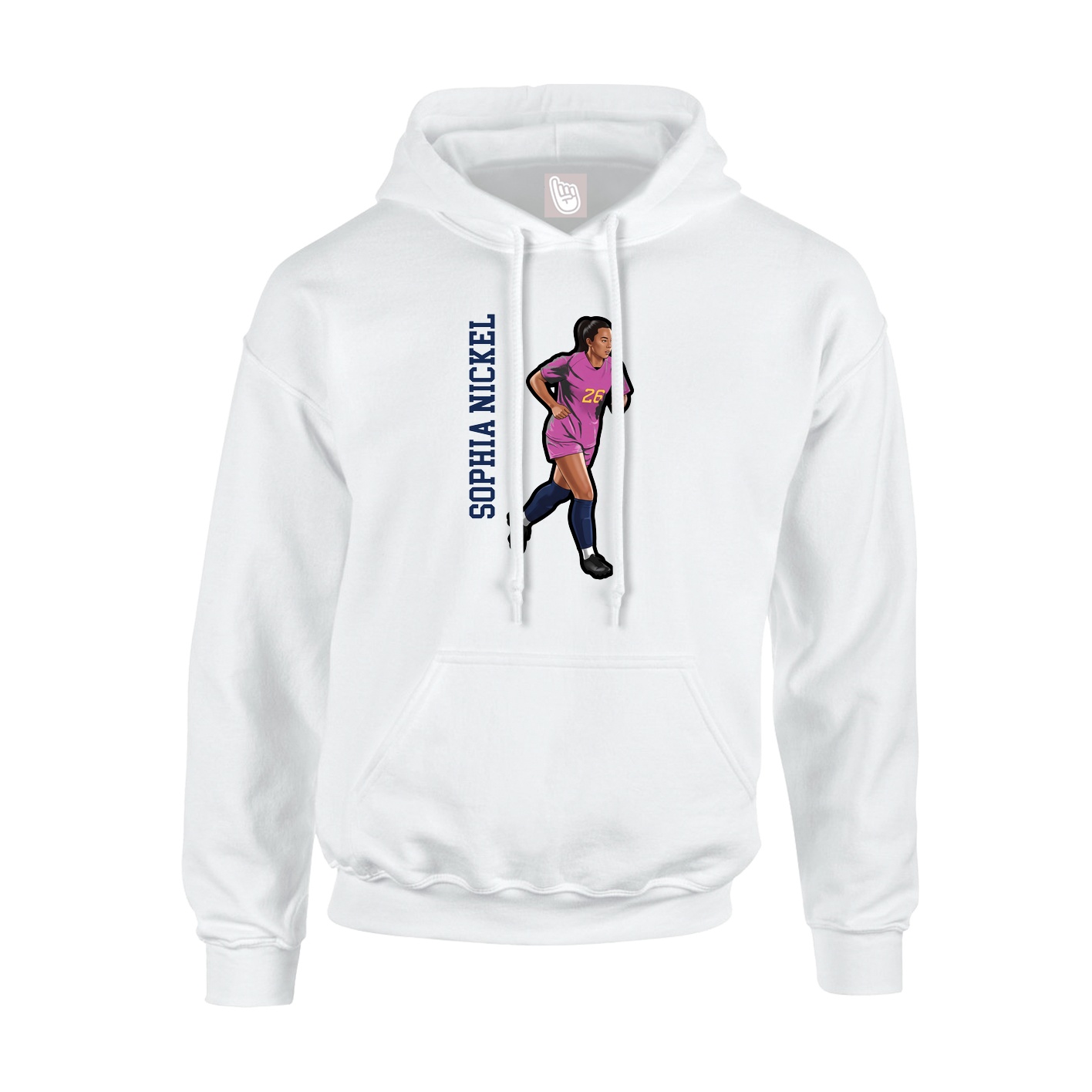 Hoodie — Name Vertical in White