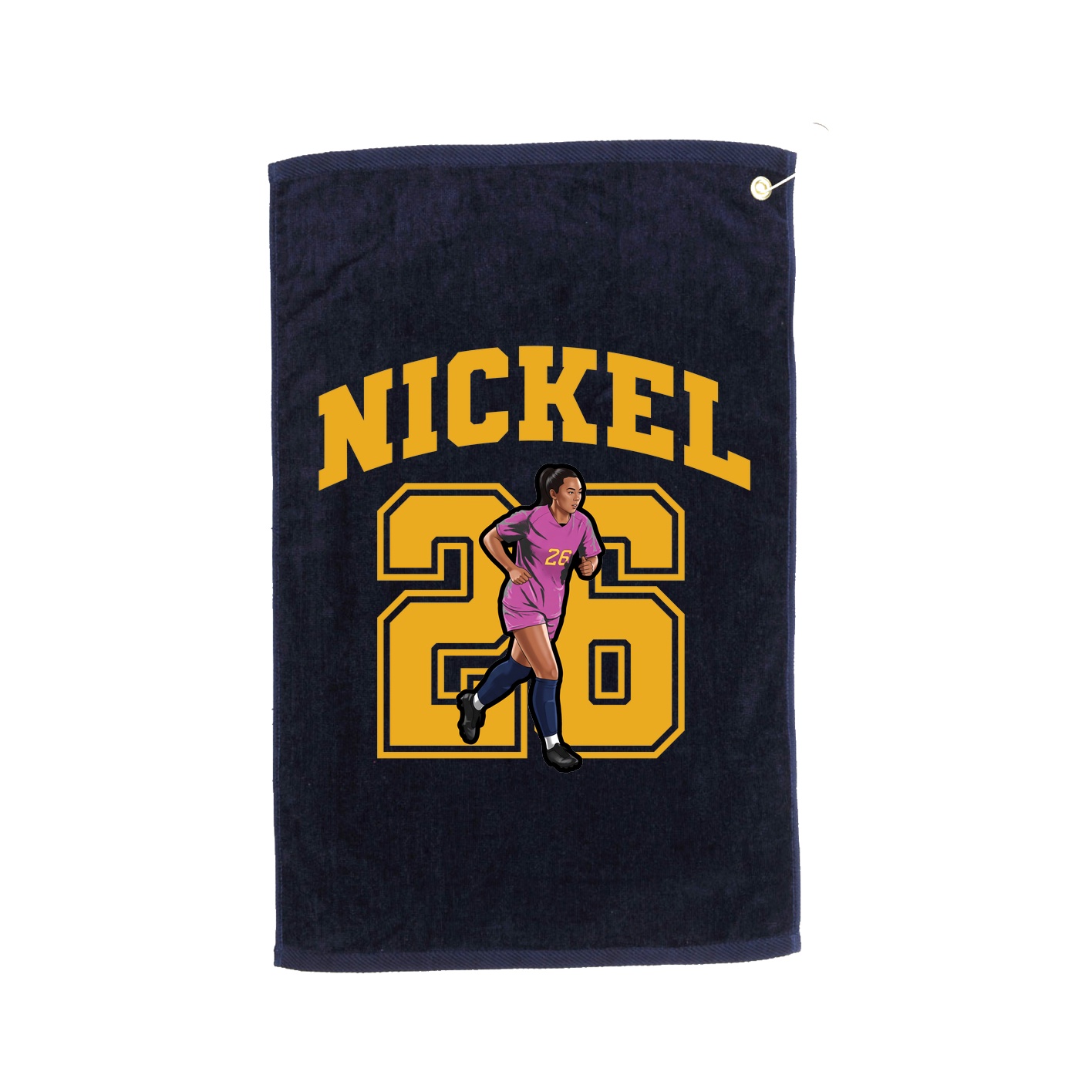 Golf Towel — Number in Navy