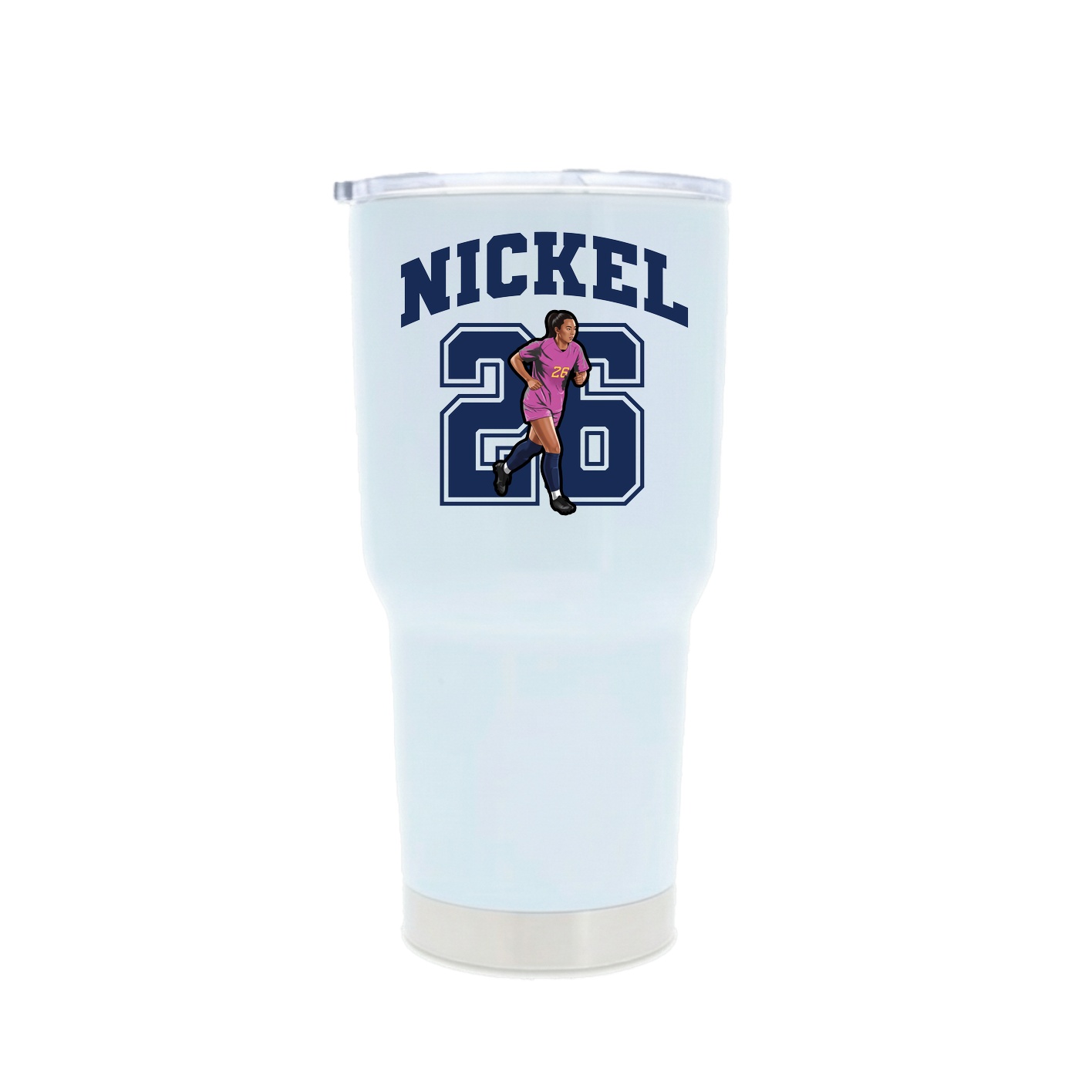 30oz Stainless Steel Tumbler — Number in White