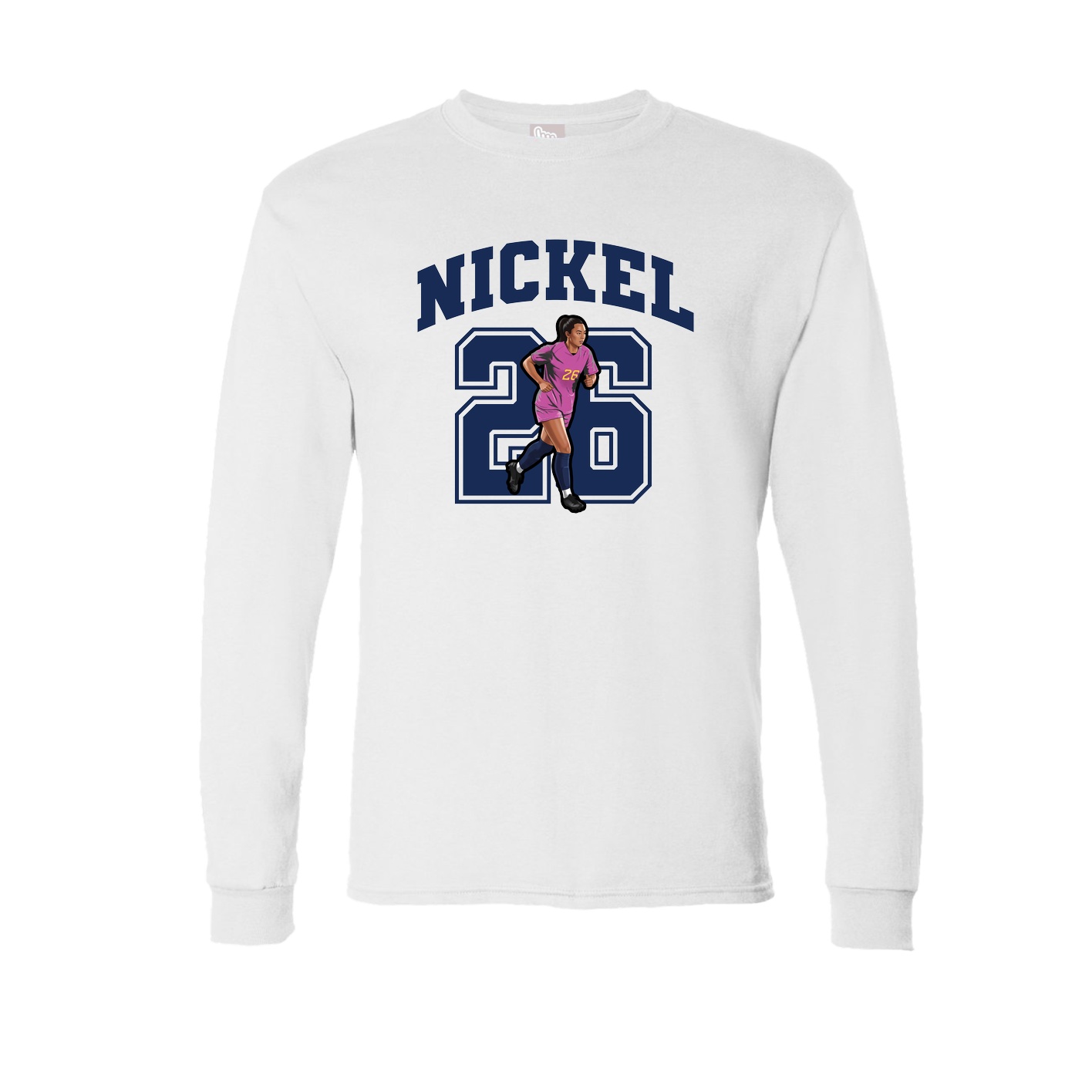 Long Sleeve Tee — Number in White
