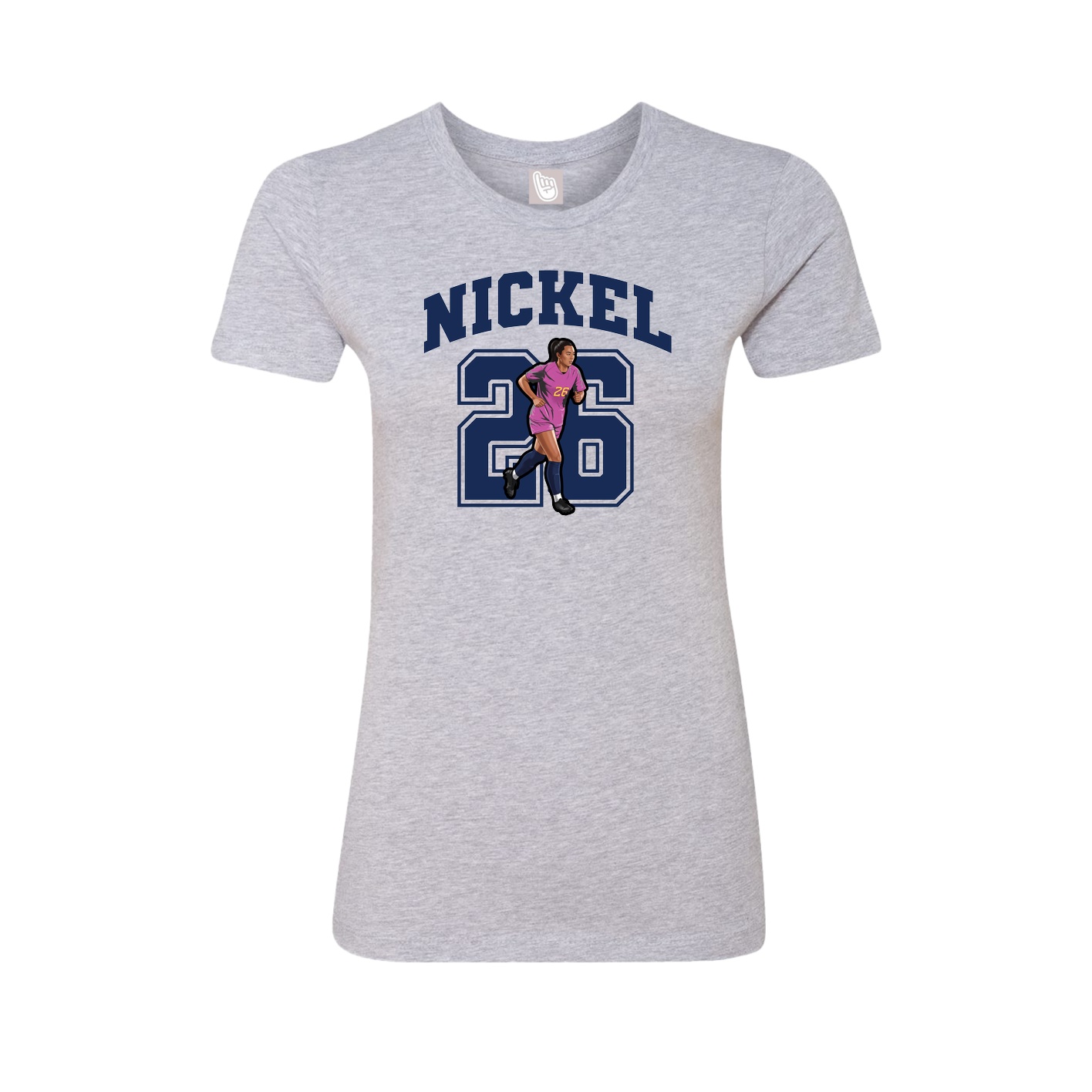 Fitted Women's Tee — Number in Grey