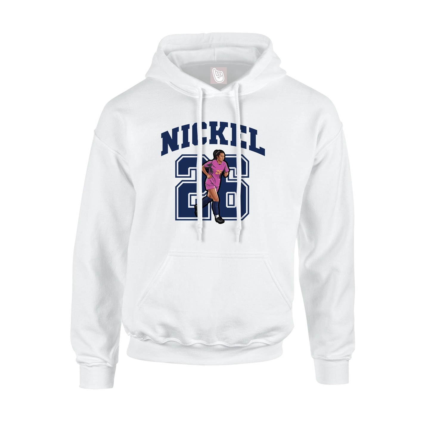 Youth Hoodie — Number in White