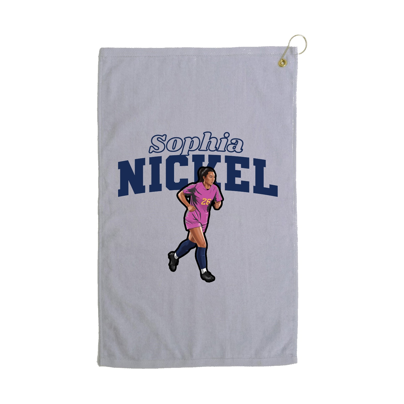 Golf Towel — Name Arch in Grey