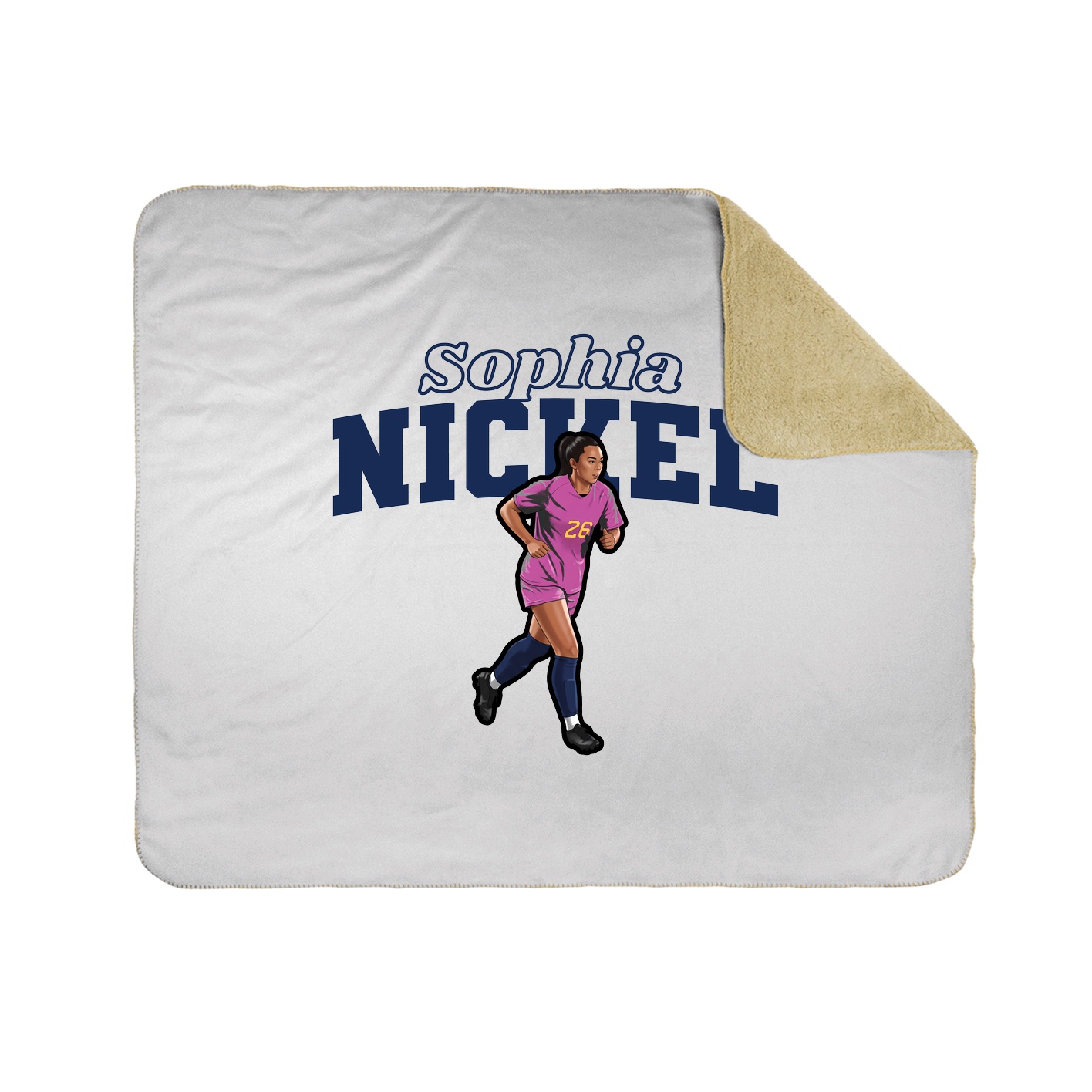 Throw Blanket — Name Arch in White