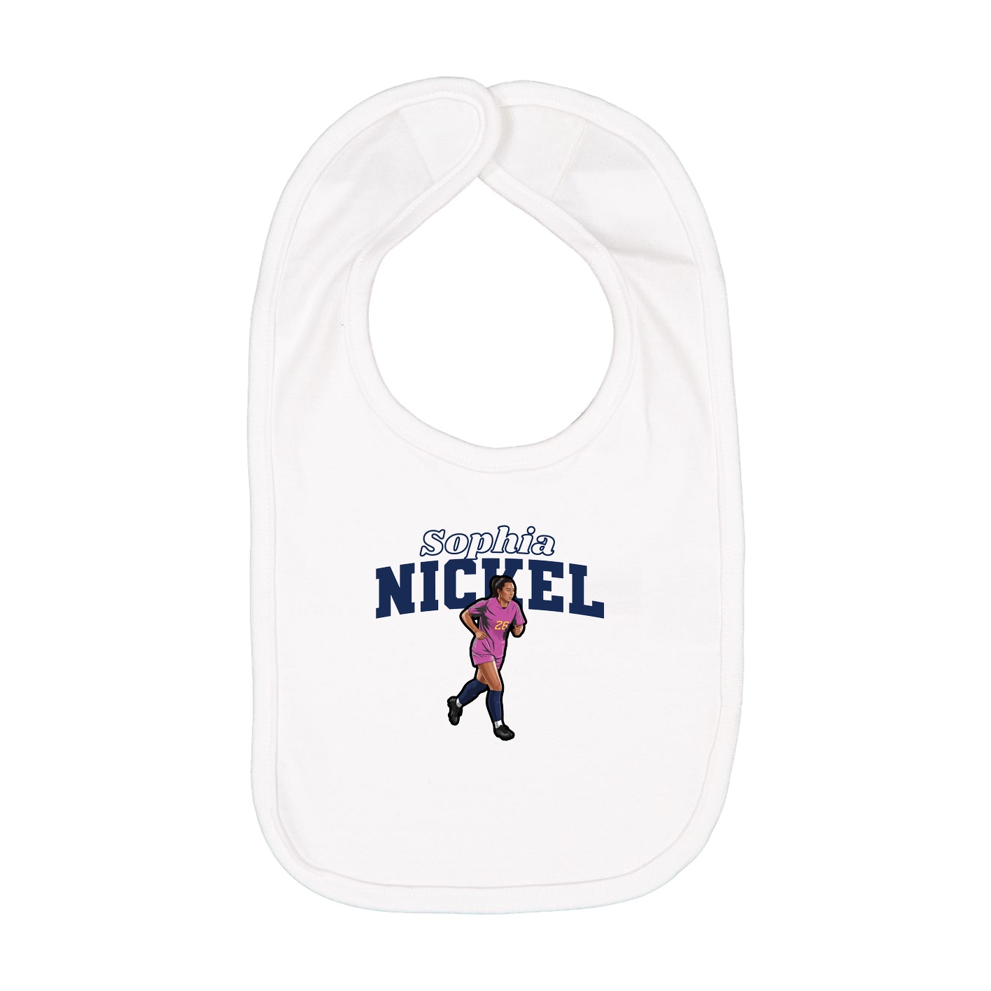 Infant Bib — Name Arch in White