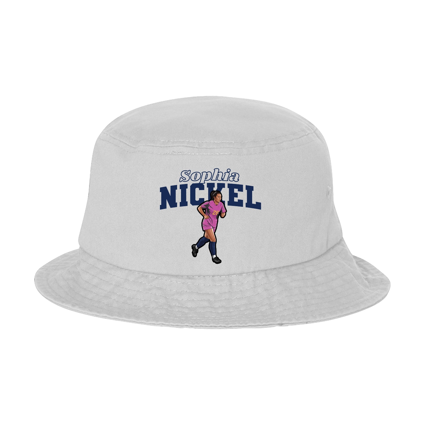 Bucket Cap — Name Arch in White