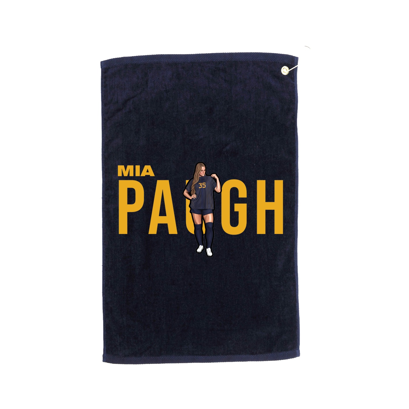 Golf Towel — Player Name in Navy