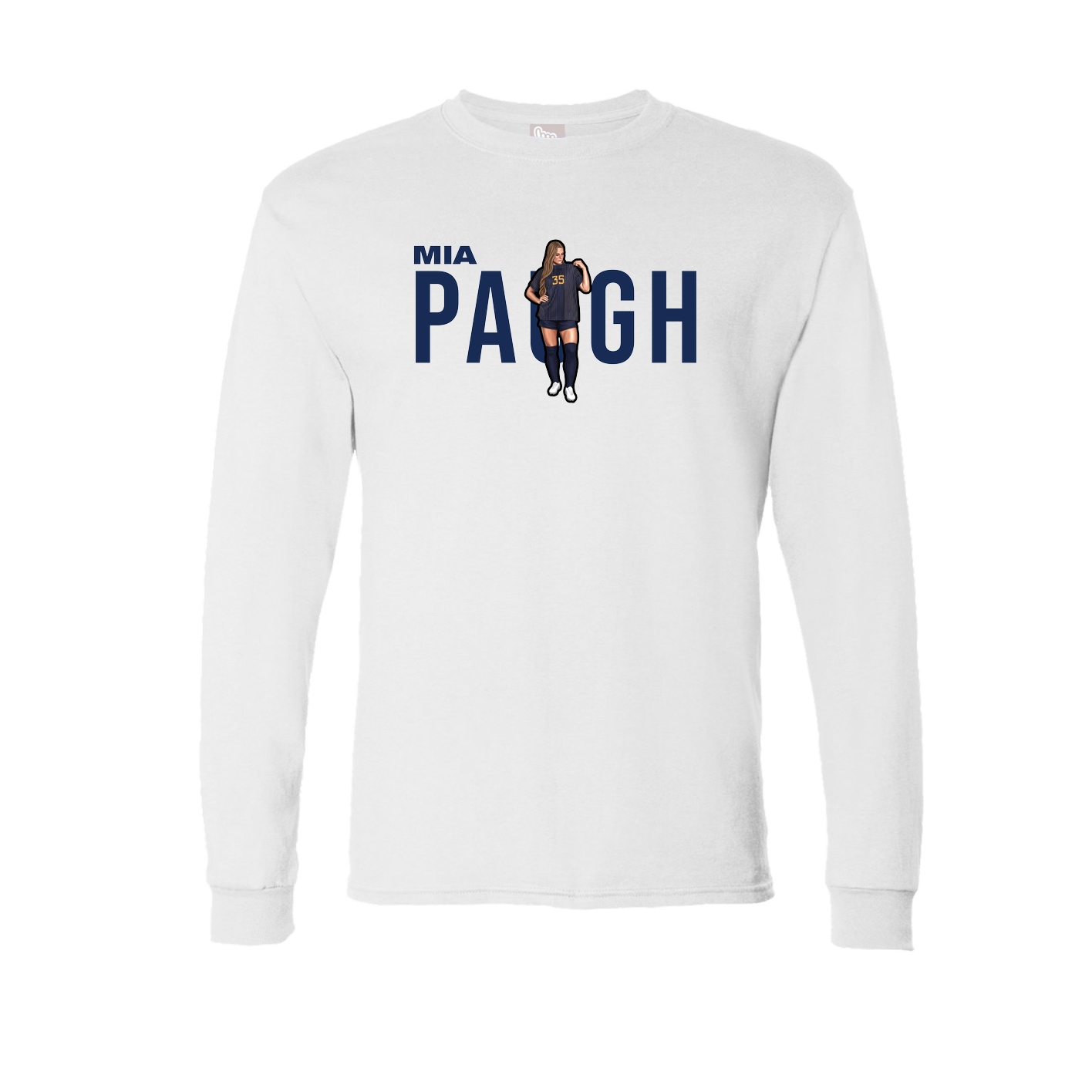 Long Sleeve Tee — Player Name in White