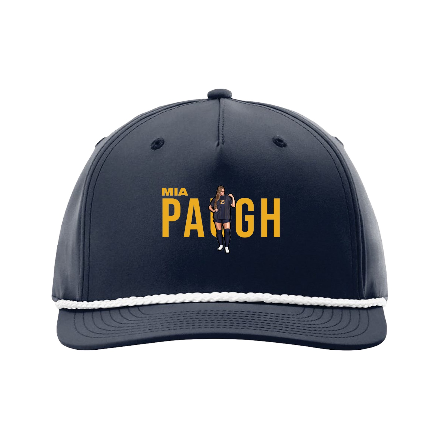 Five-Panel Classic Rope Cap — Player Name in Navy