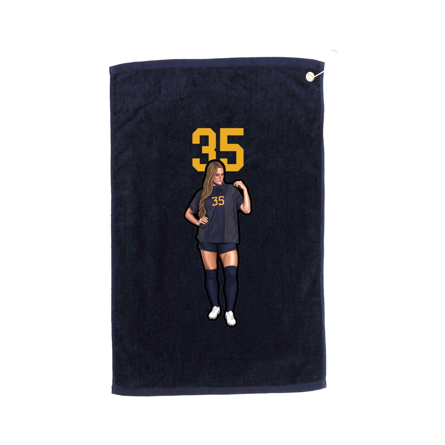 Golf Towel — Number Top in Navy
