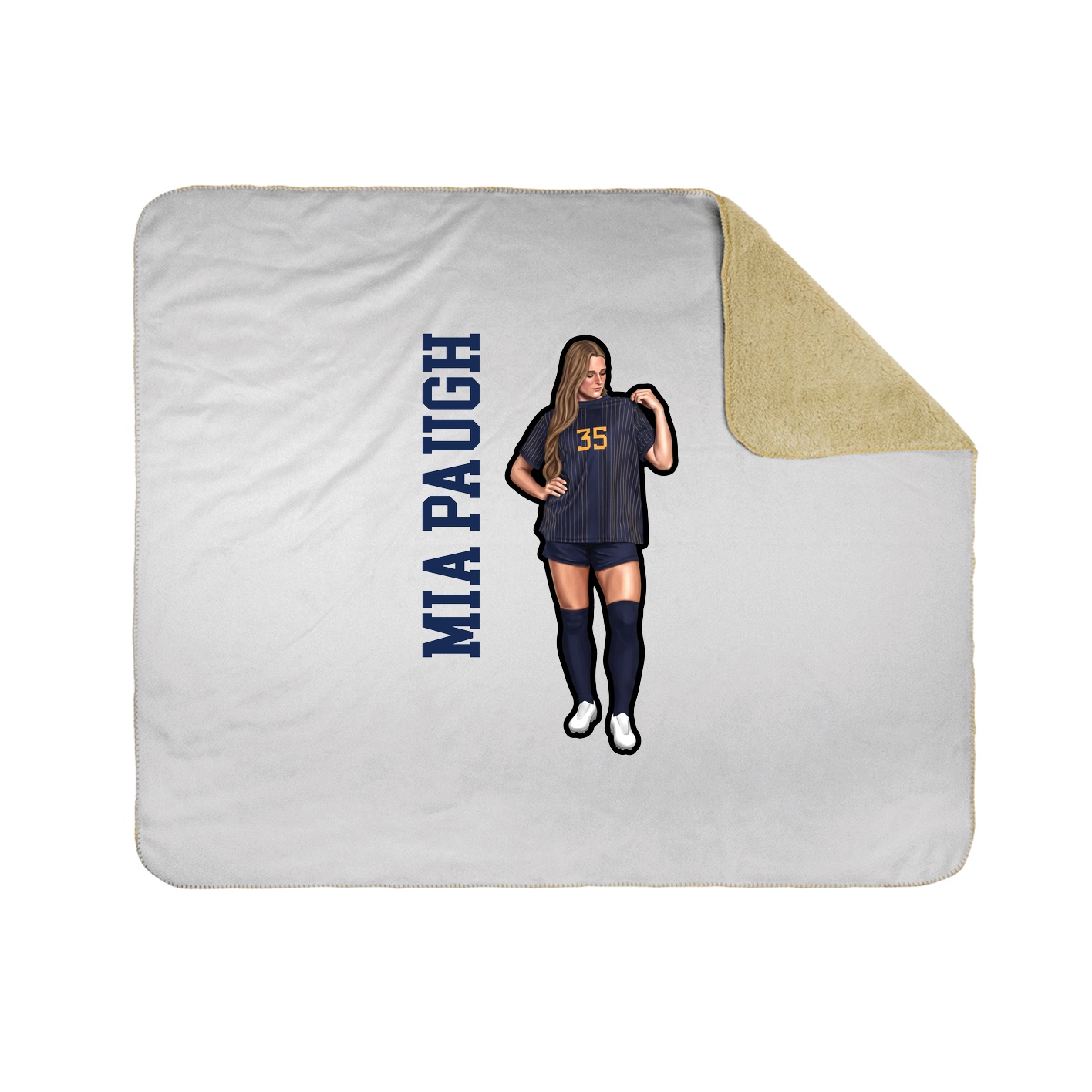 Throw Blanket — Name Vertical in White