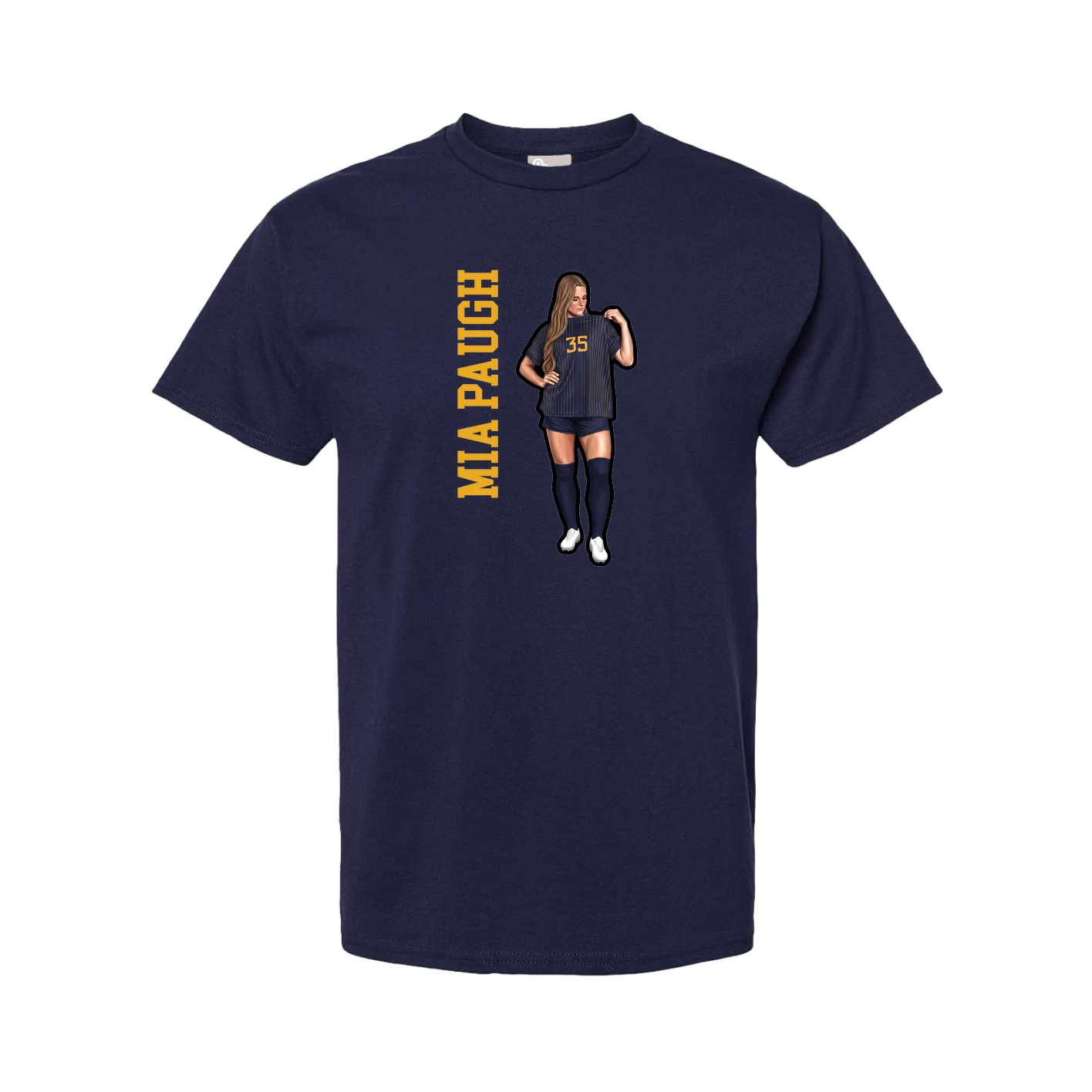 Youth Tee — Name Vertical in Navy