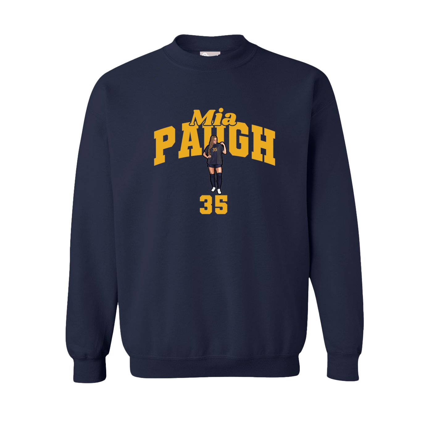 Fleece Crew — Signature Arch in Navy