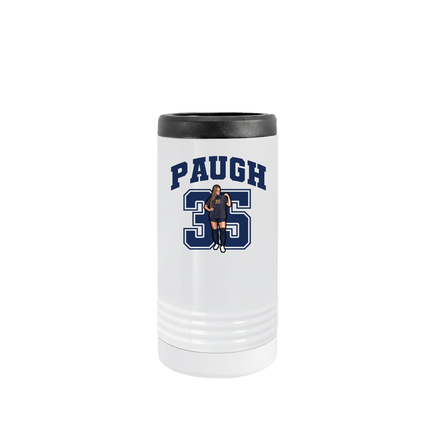 Slim Beverage Holder — Number in White