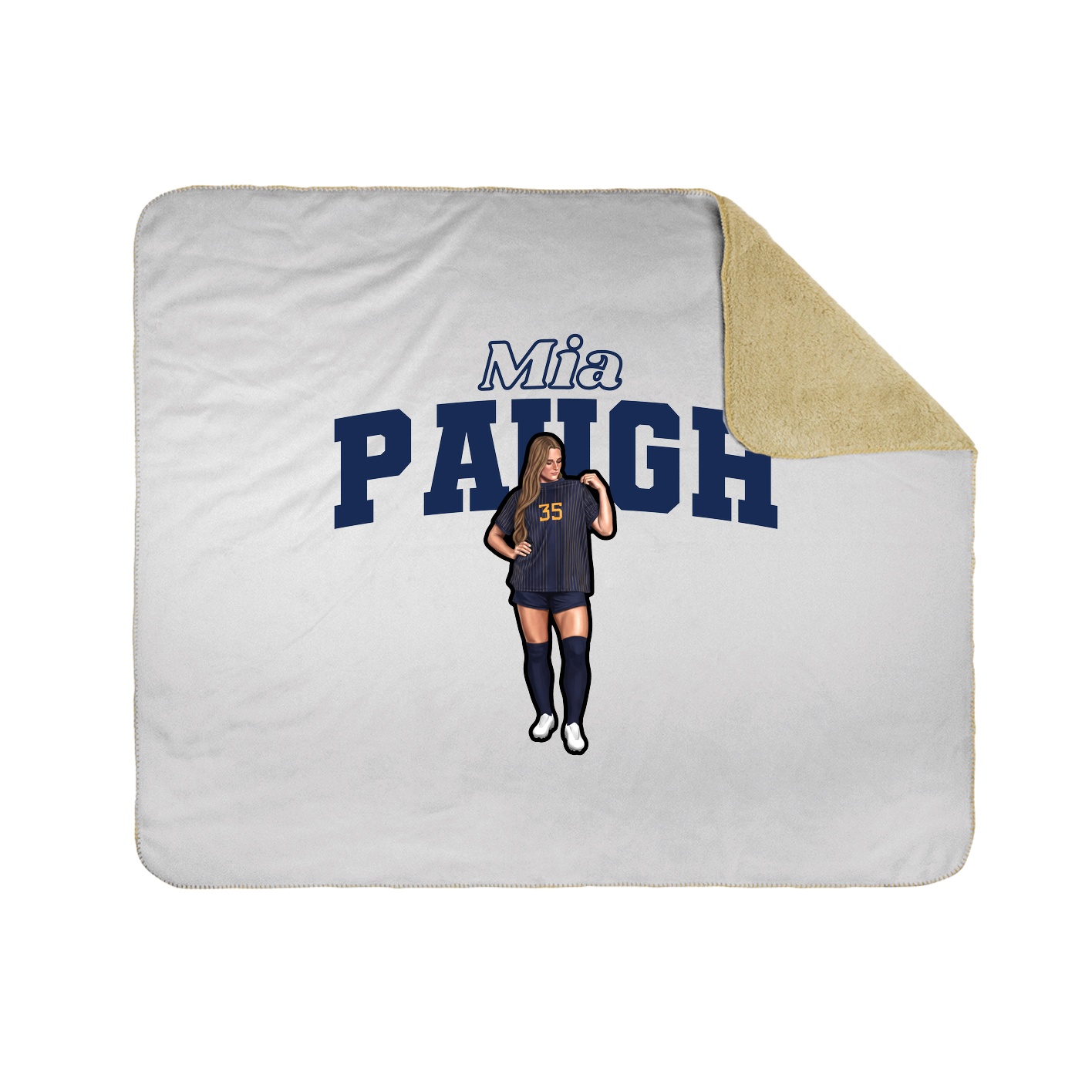 Throw Blanket — Name Arch in White