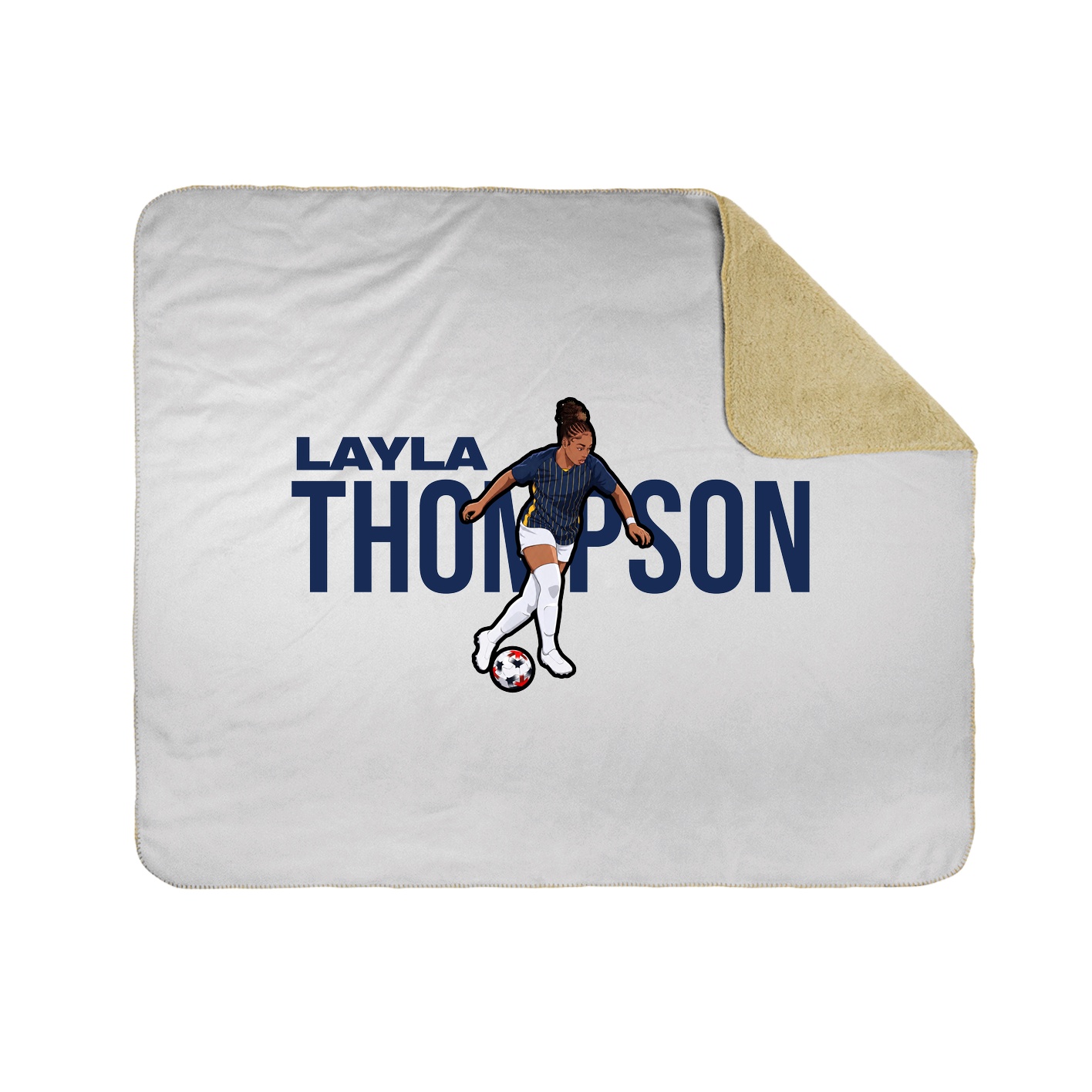 Throw Blanket — Player Name in White
