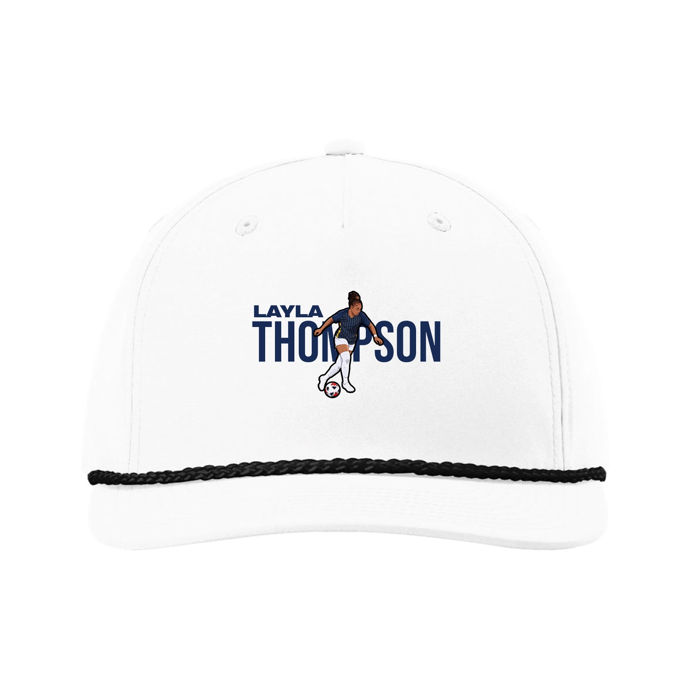 Five-Panel Classic Rope Cap — Player Name in White