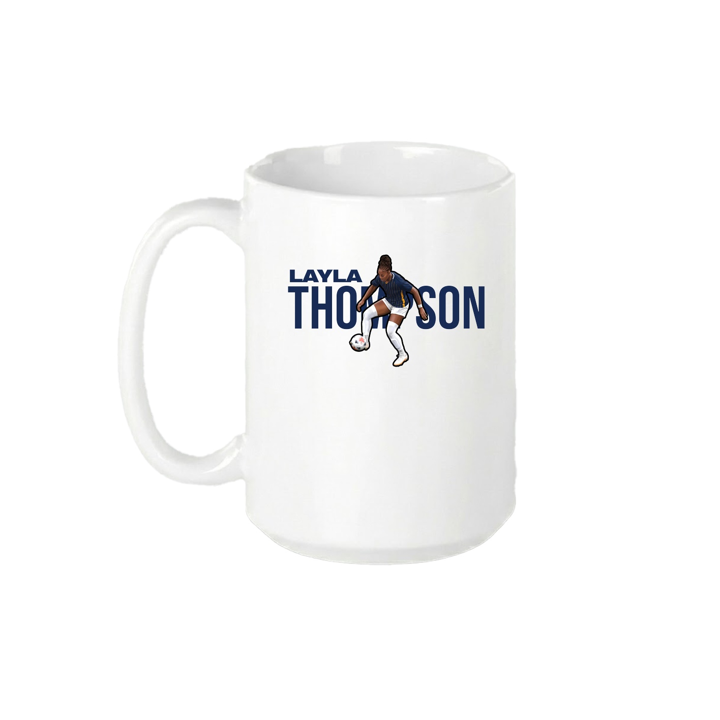15oz Coffee Mug — Player Name in White