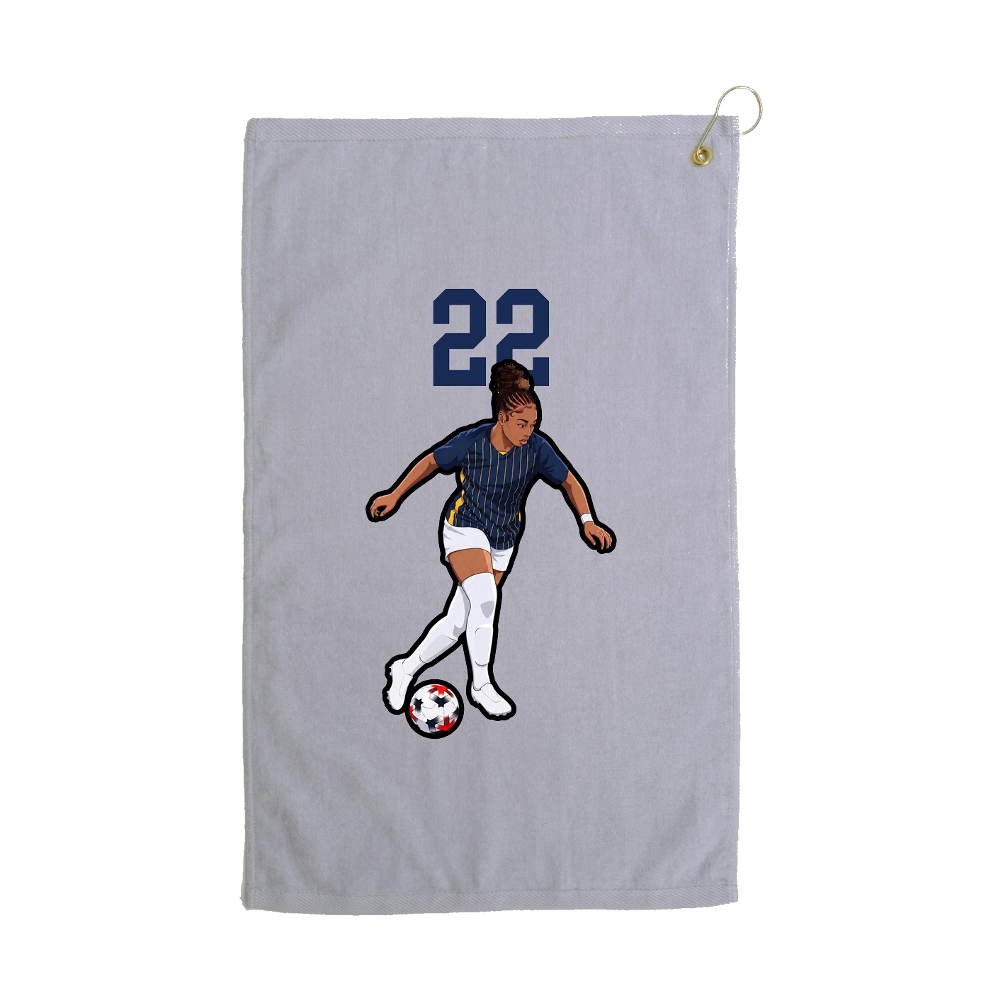 Golf Towel — Number Top in Grey