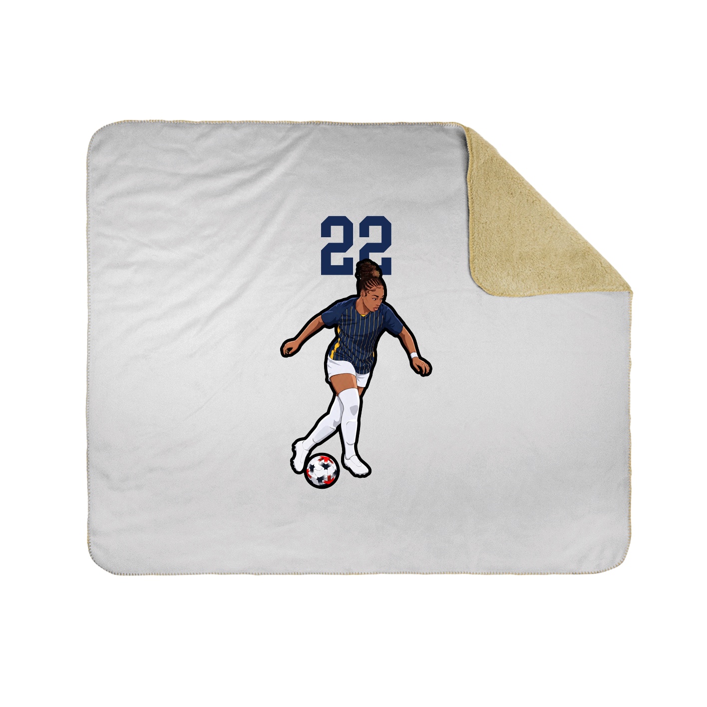 Throw Blanket — Number Top in White