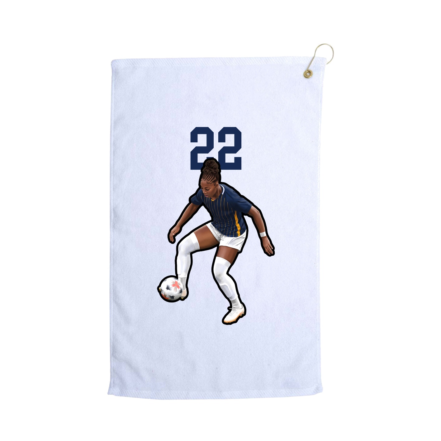 Golf Towel — Number Top in White