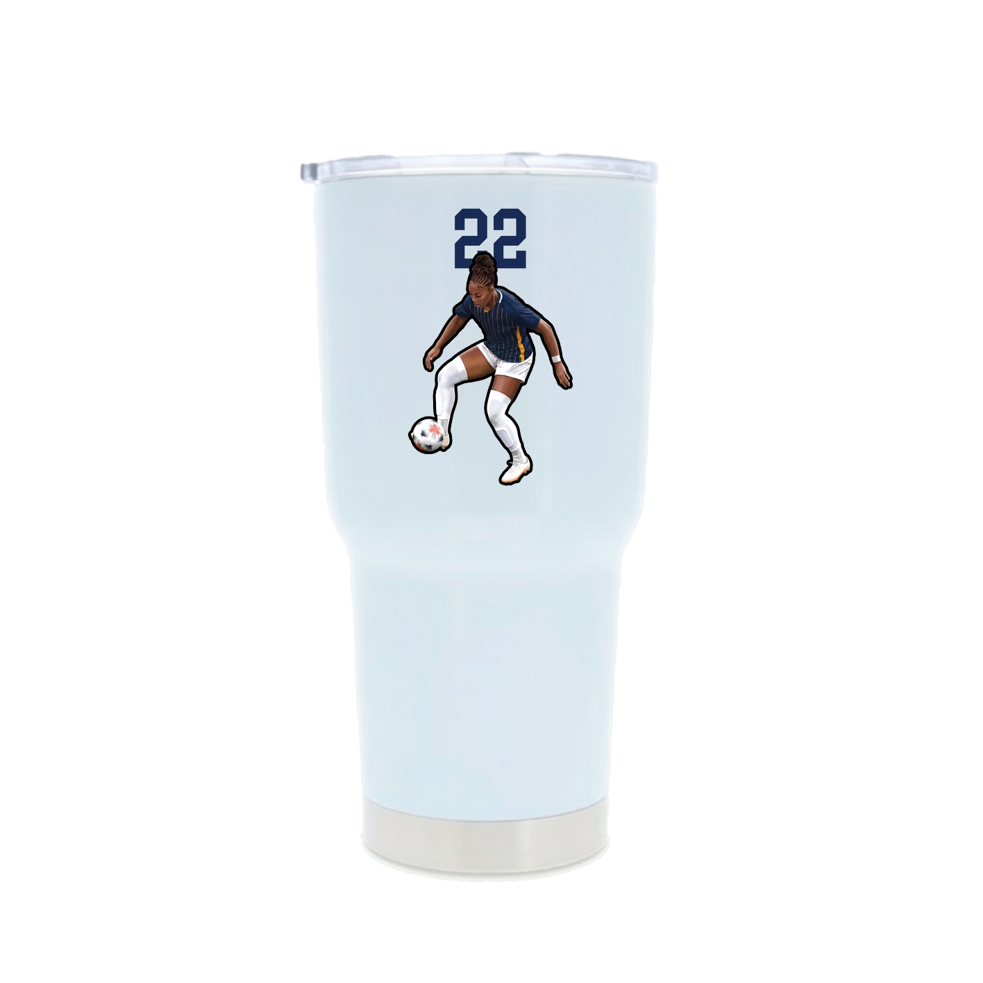 30oz Stainless Steel Tumbler — Number Top in White