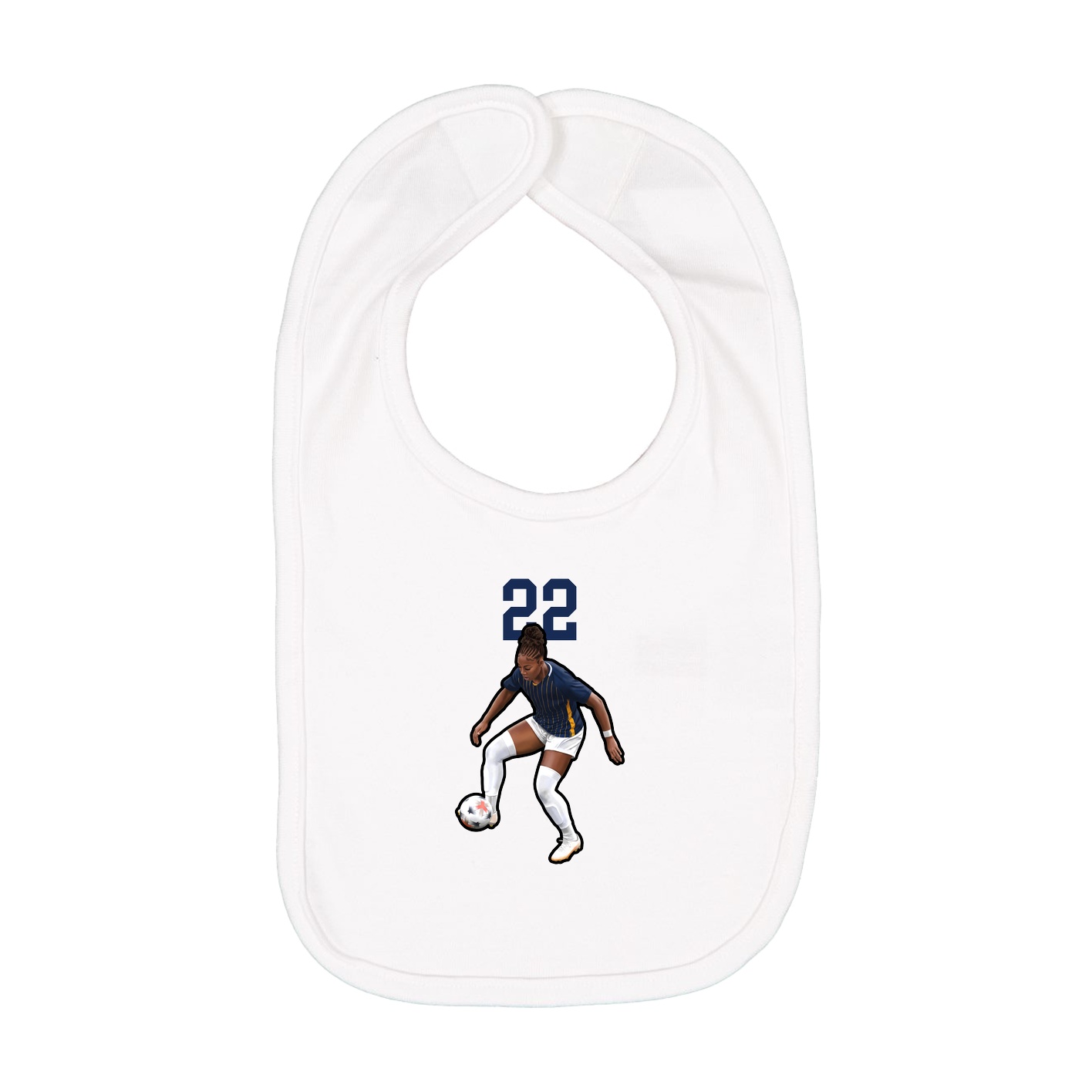 Infant Bib — Number Top in White