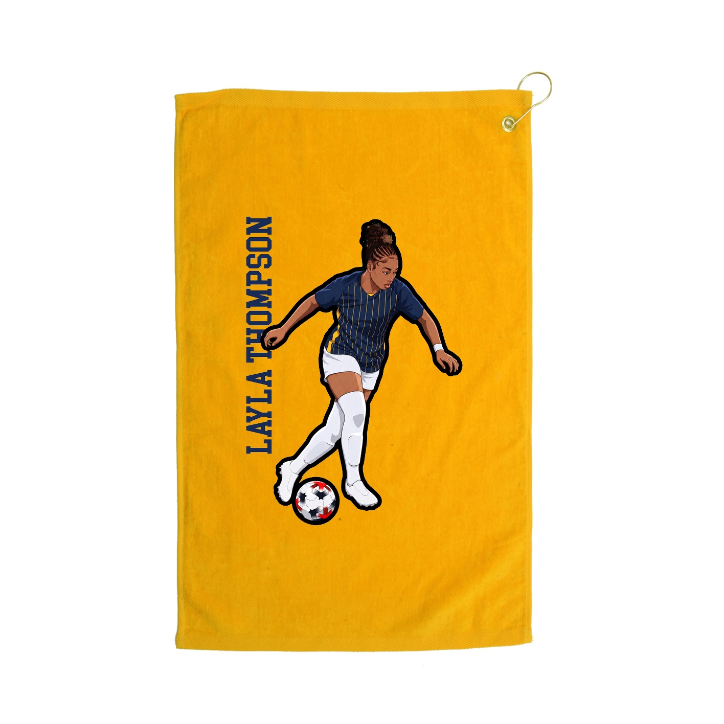 Golf Towel — Name Vertical in Gold