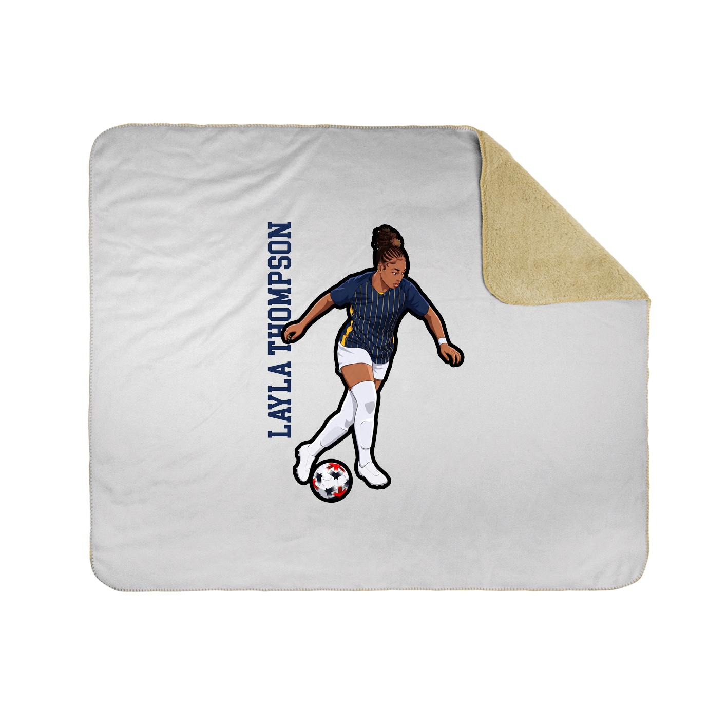 Throw Blanket — Name Vertical in White