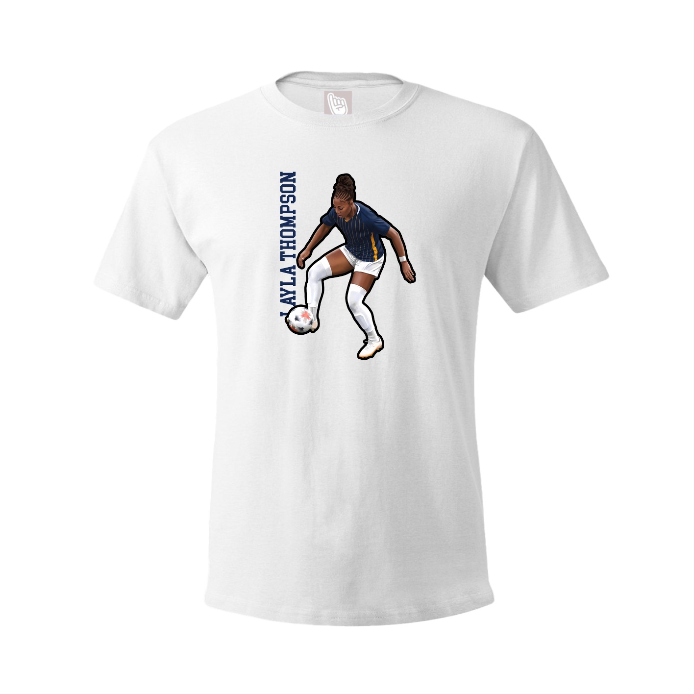 Youth Tee — Name Vertical in White