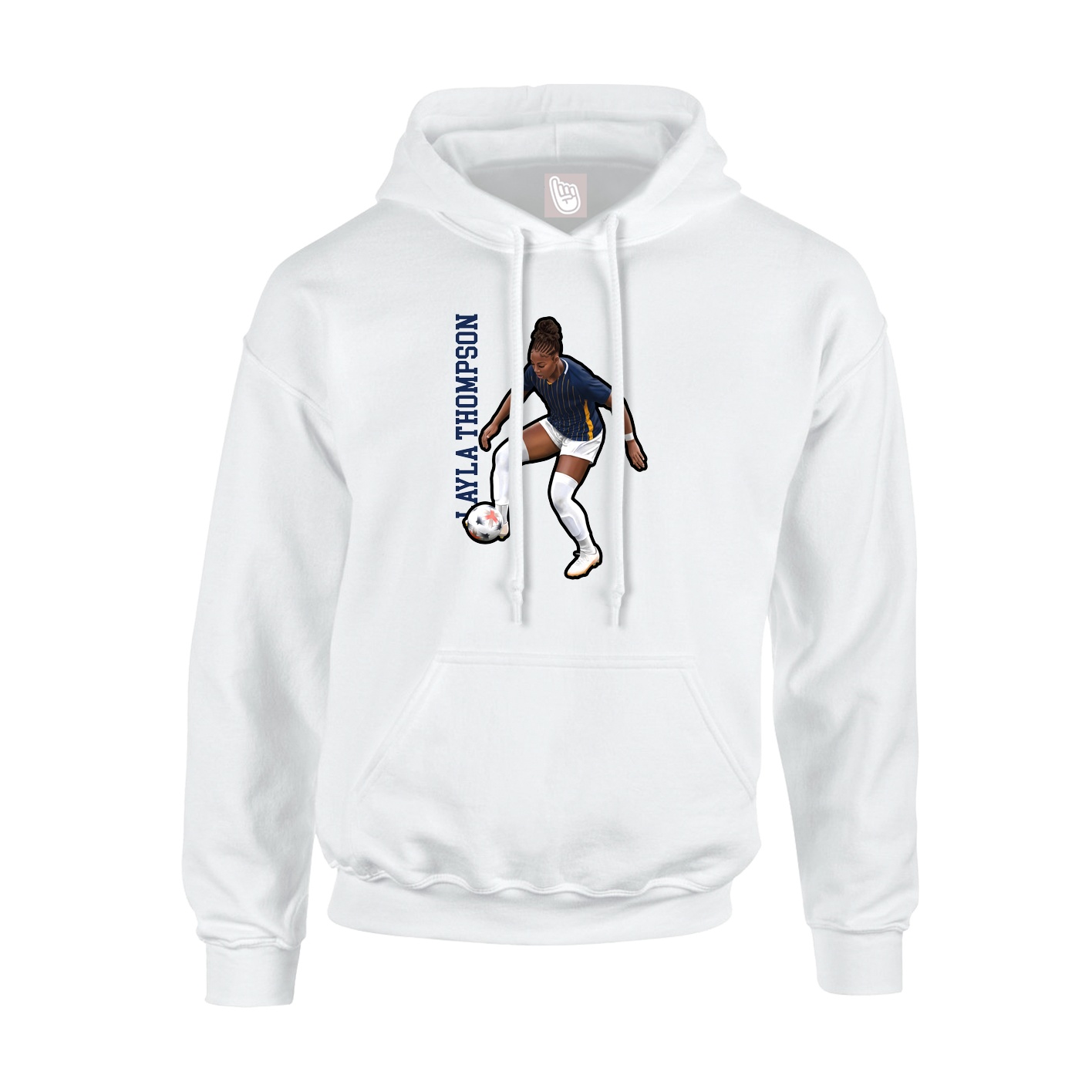 Youth Hoodie — Name Vertical in White