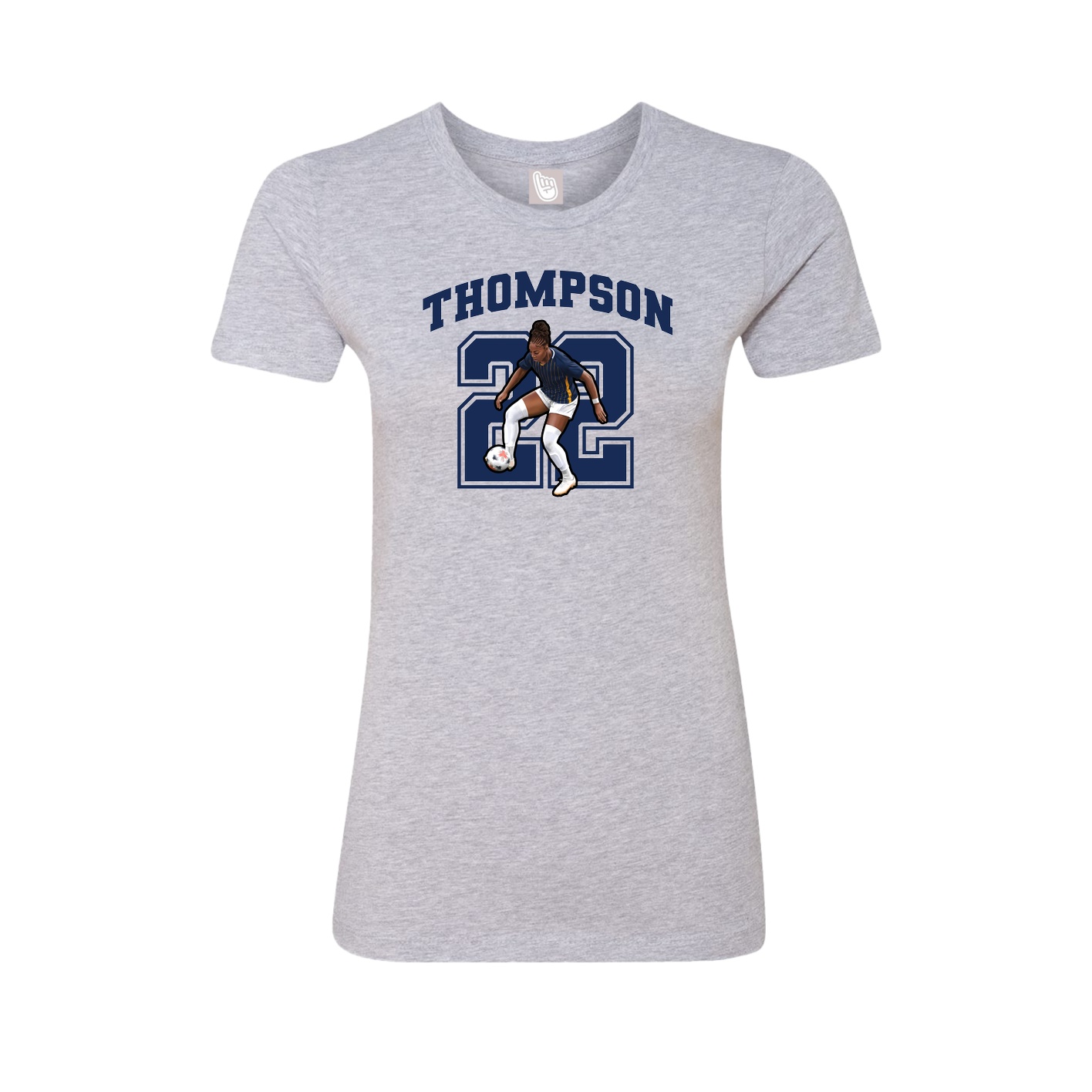 Fitted Women's Tee — Number in Grey