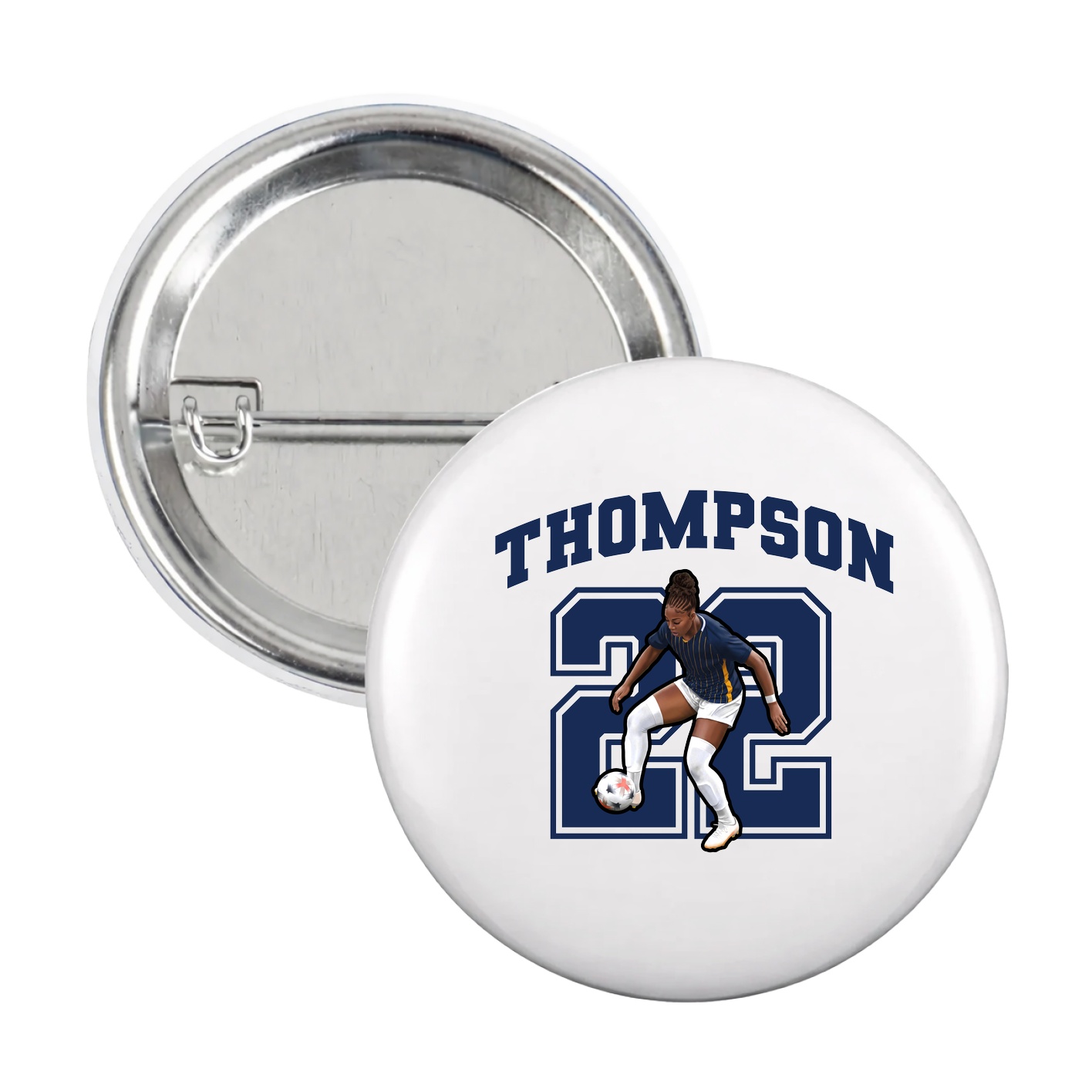 Game Day Button — Number in White
