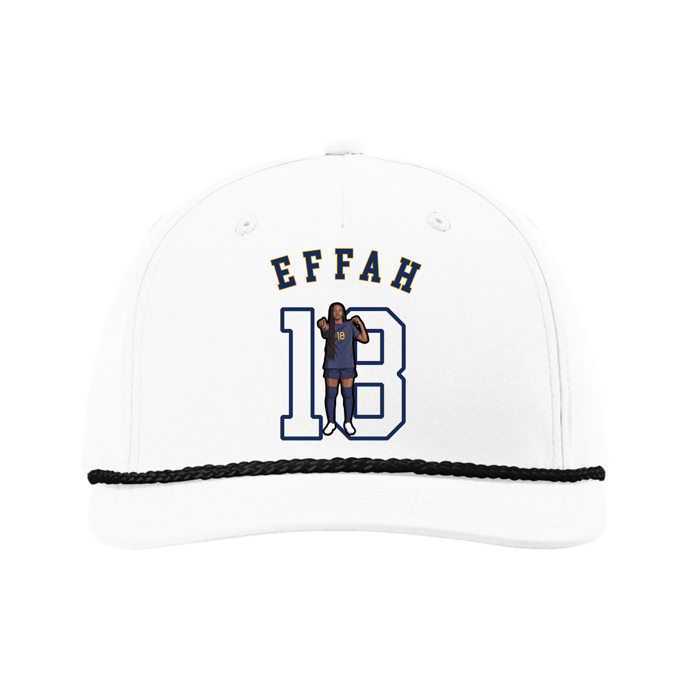 Five-Panel Classic Rope Cap — Shirsey Arch in White