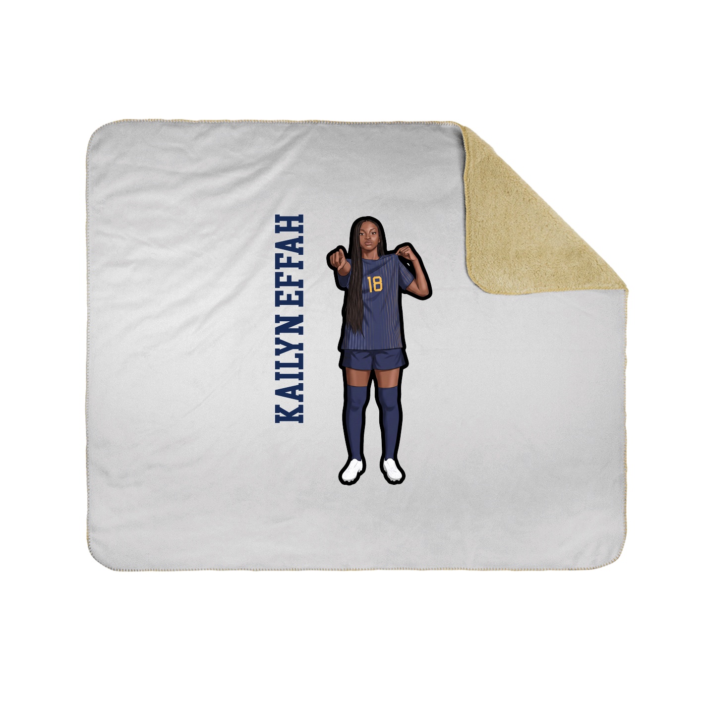 Throw Blanket — Name Vertical in White