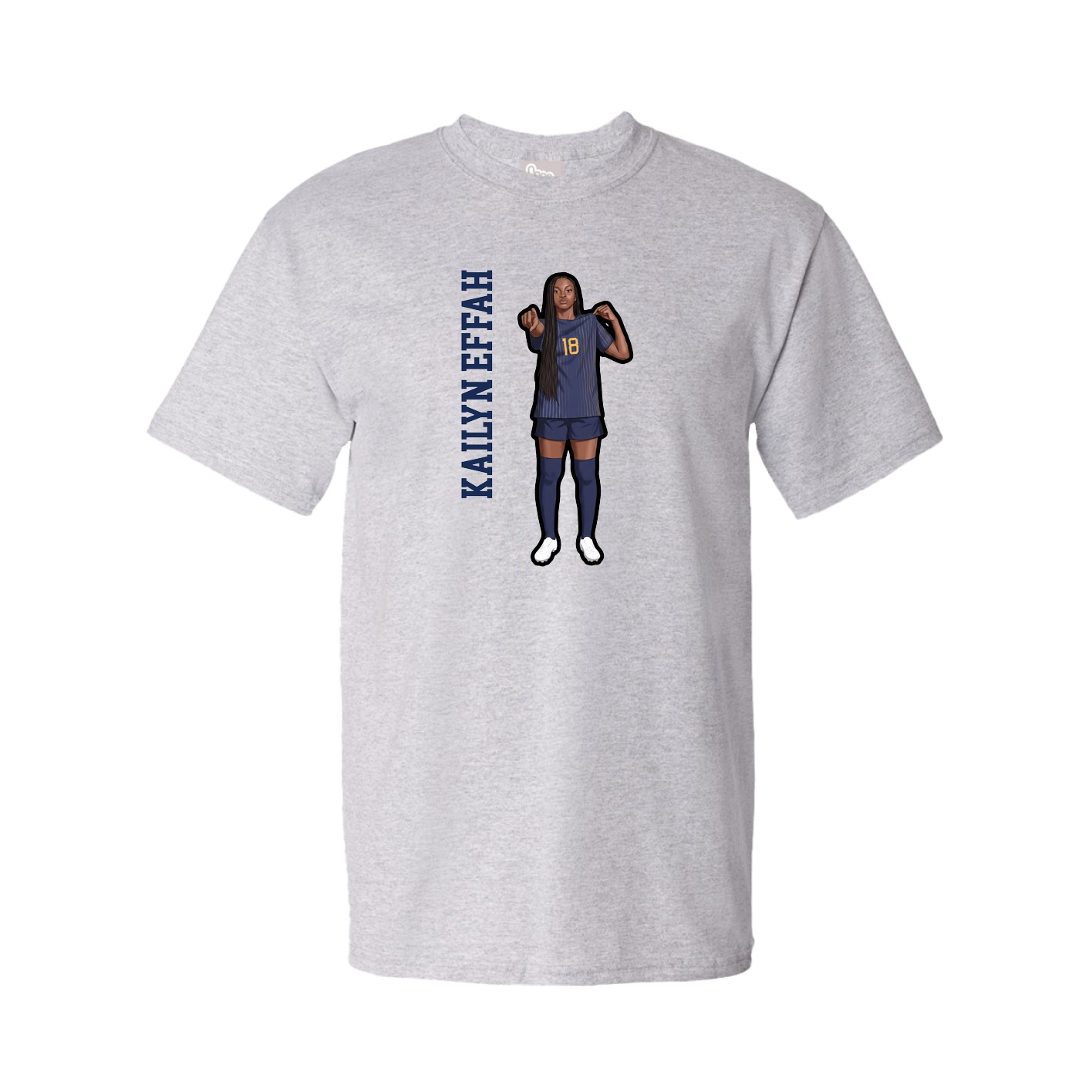Tee — Name Vertical in Grey