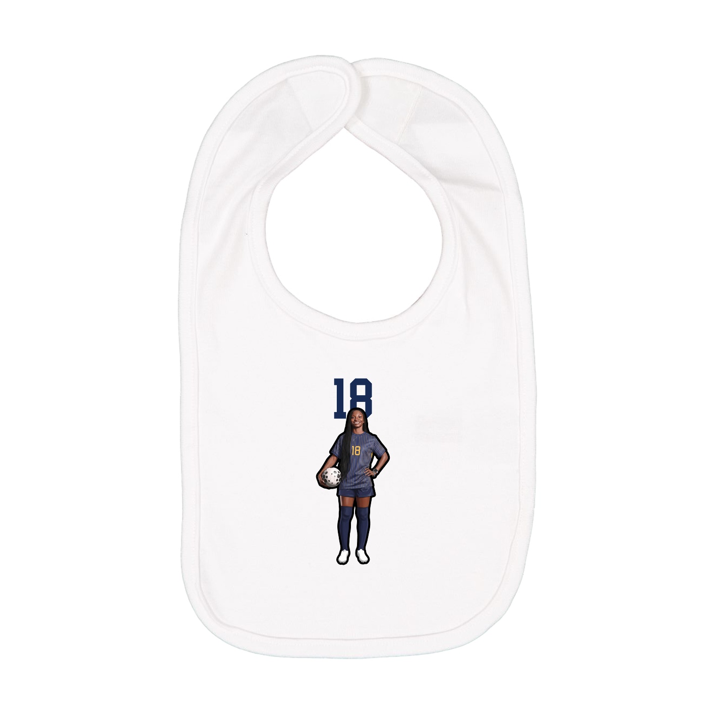 Infant Bib — Number Top in White