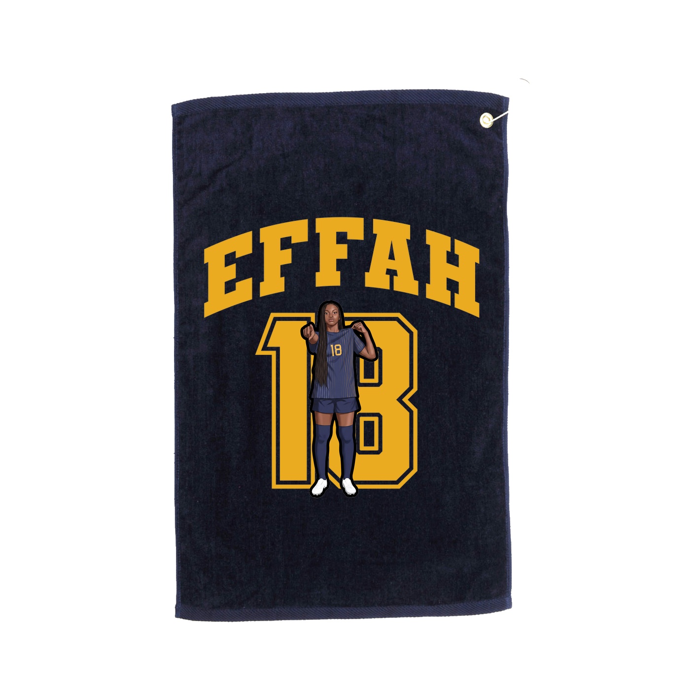 Golf Towel — Number in Navy