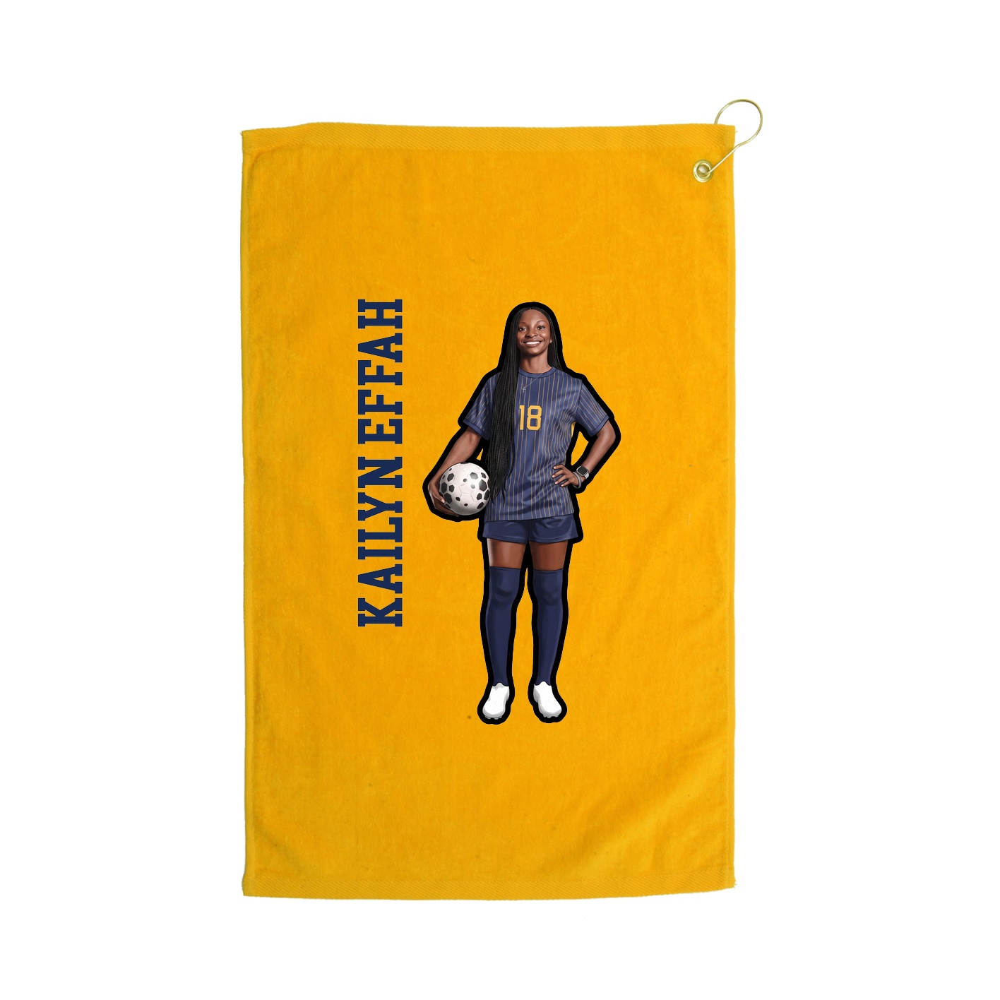 Golf Towel — Name Vertical in Gold