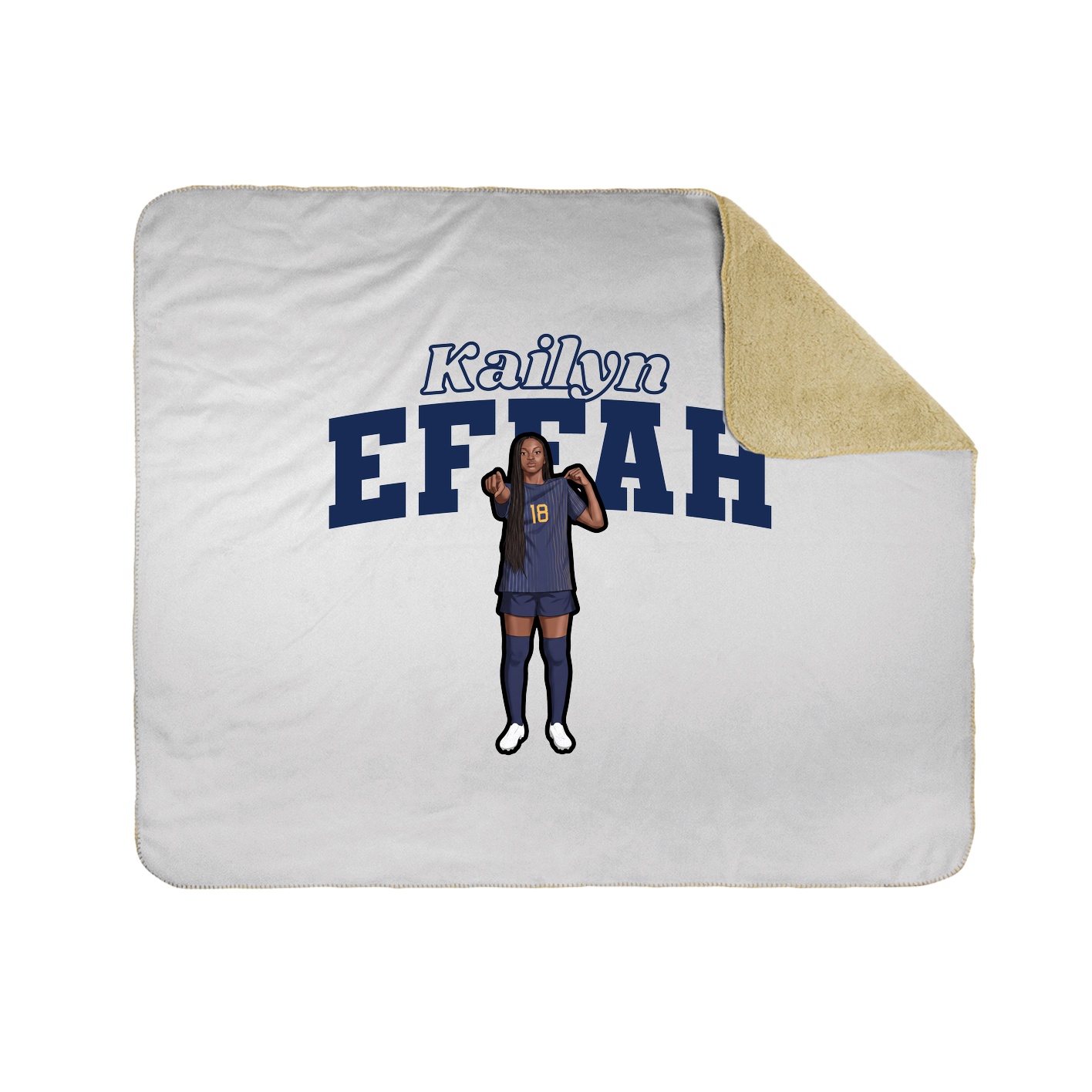 Throw Blanket — Name Arch in White
